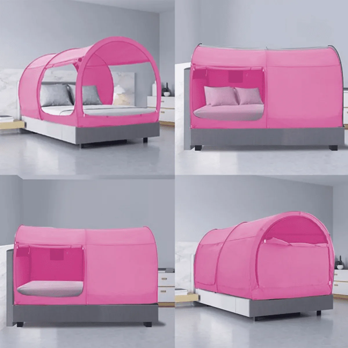 Bed Tent Pop Up Canopy Full Pink - Image 8