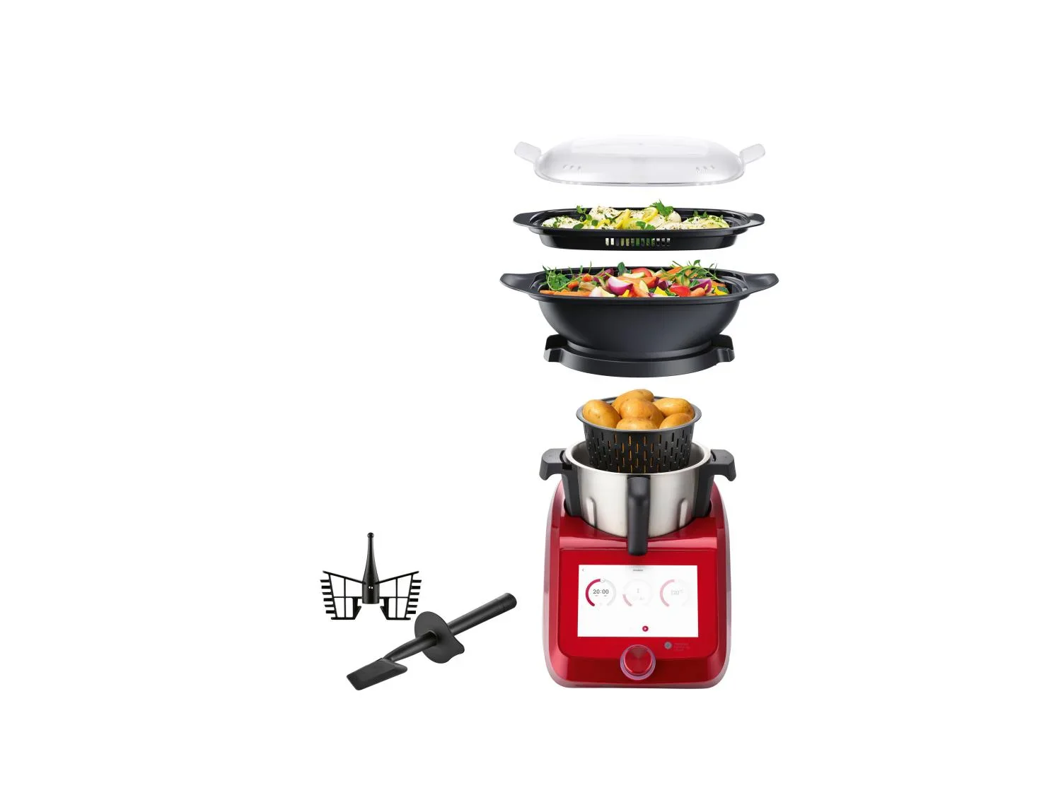 SILVERCREST KITCHEN TOOLS Monsieur Cuisine Smart SKMS 1200 B2, Rouge