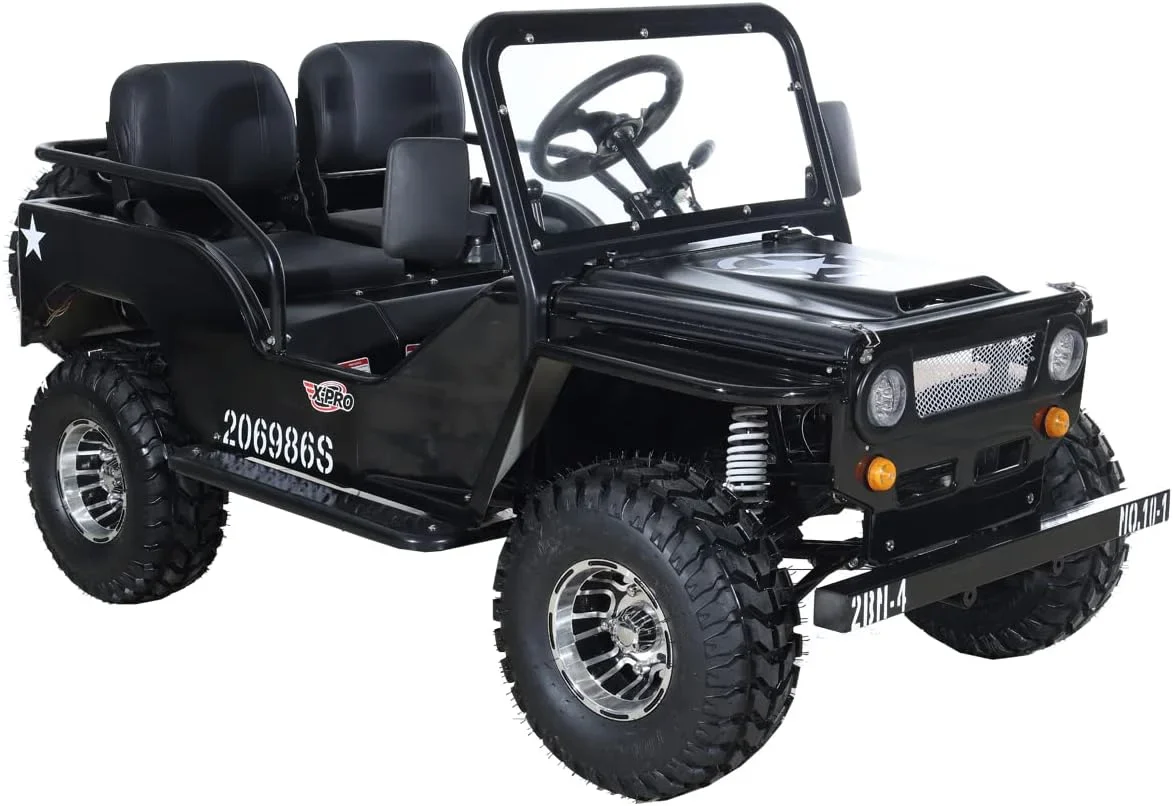 X-Pro 125cc Jeep Go Kart, 3-Speed Semi-Automatic Transmission w/Reverse, Big 18 Aluminum Rim Wheels