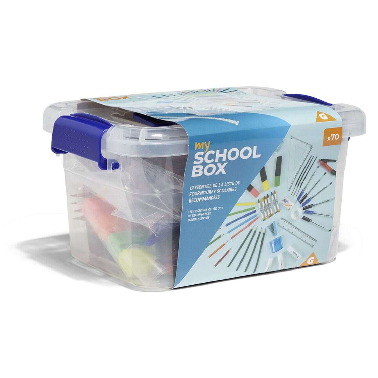 Boîte de fournitures scolaires - School box 70 pièces