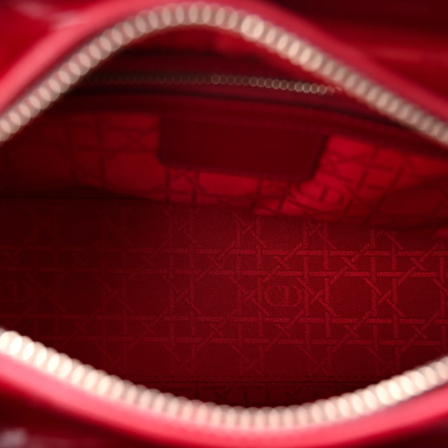 Patent Cannage Medium Lady Dior Red