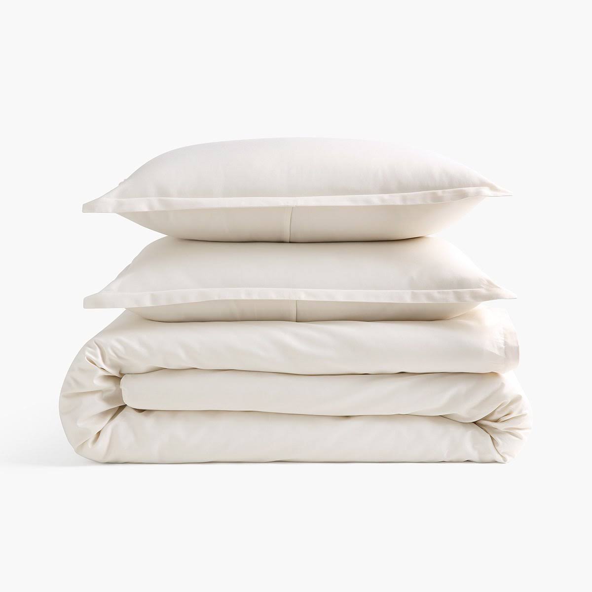 Under The Canopy Organic Sateen Duvet Set - Cream Cream / Twin/Twin XL