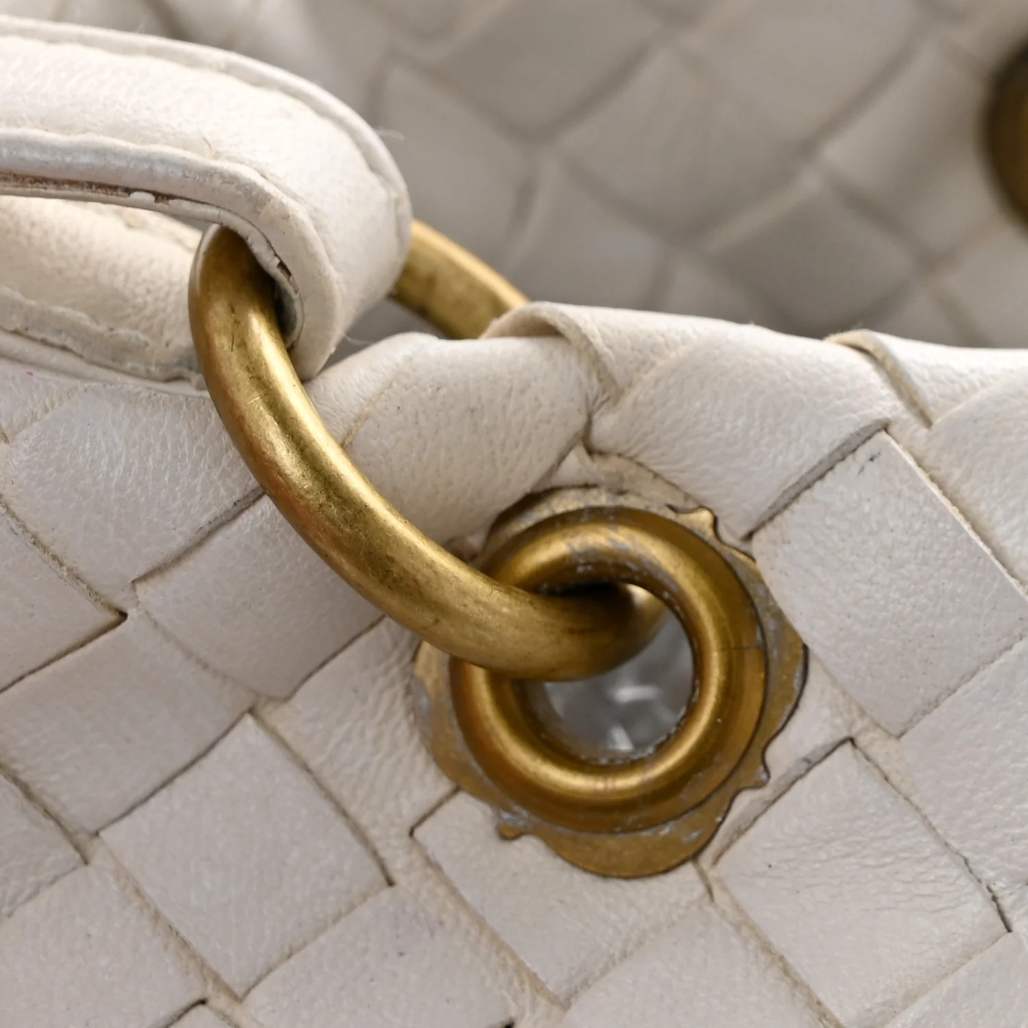 Nappa Intrecciato Small Capri Tote White