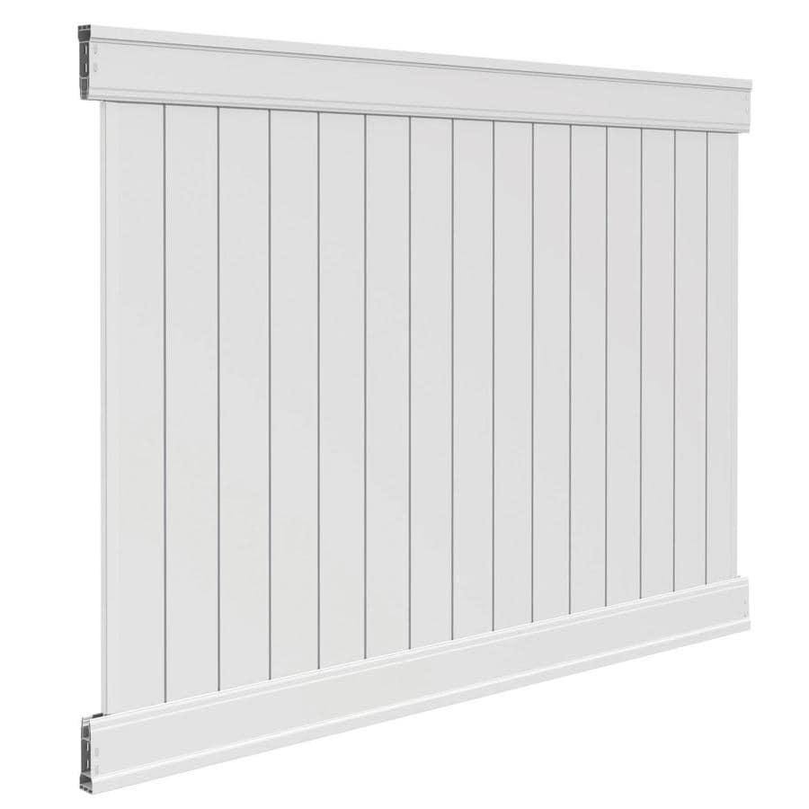 Freedom Emblem 6-ft H x 8-ft W White Vinyl Flat-Top Fence Panel | 73013949-Instock
