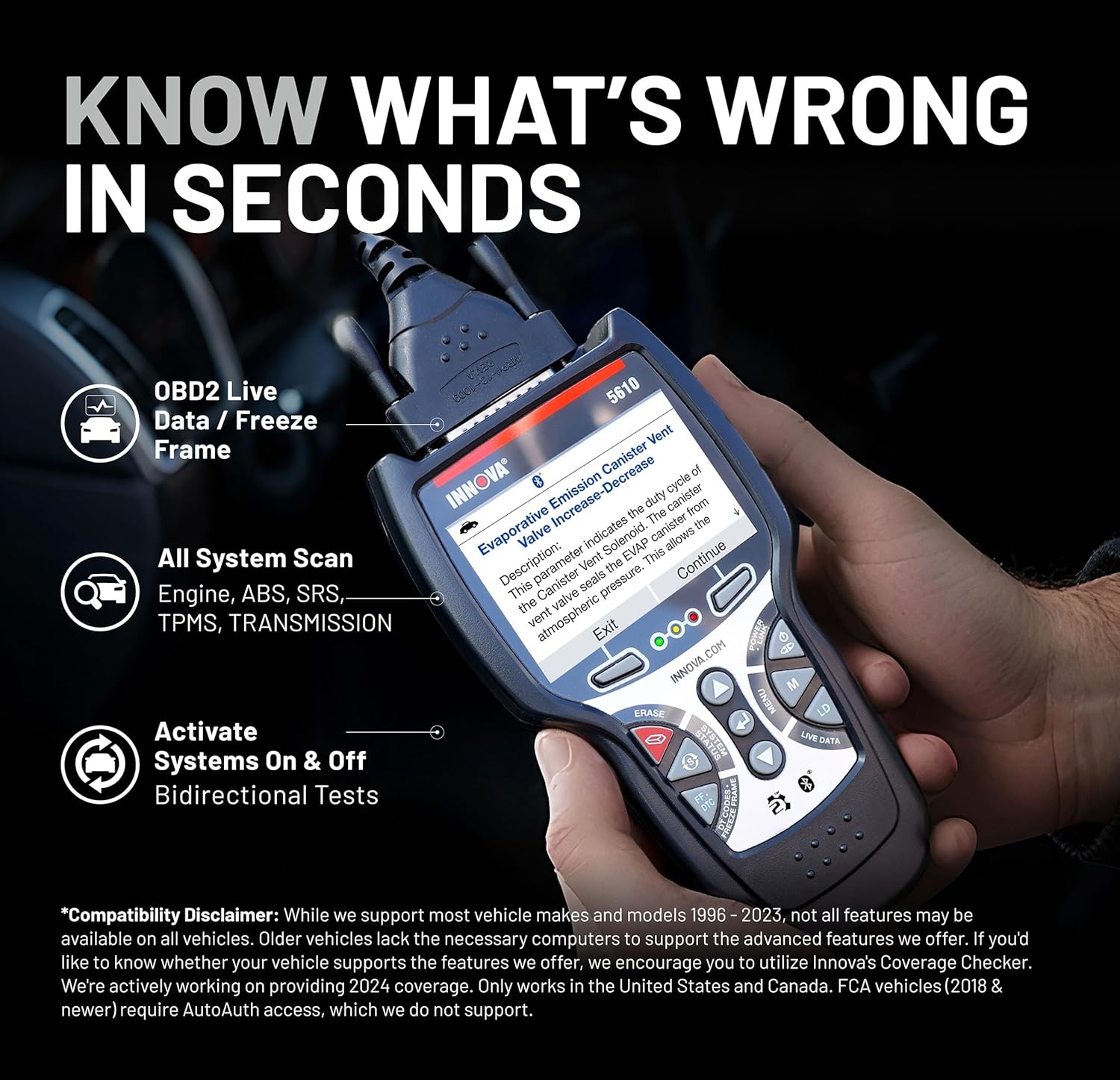 Outil de diagnostic bidirectionnel OBD2 Innova 5610 avec mises à jour et assistance