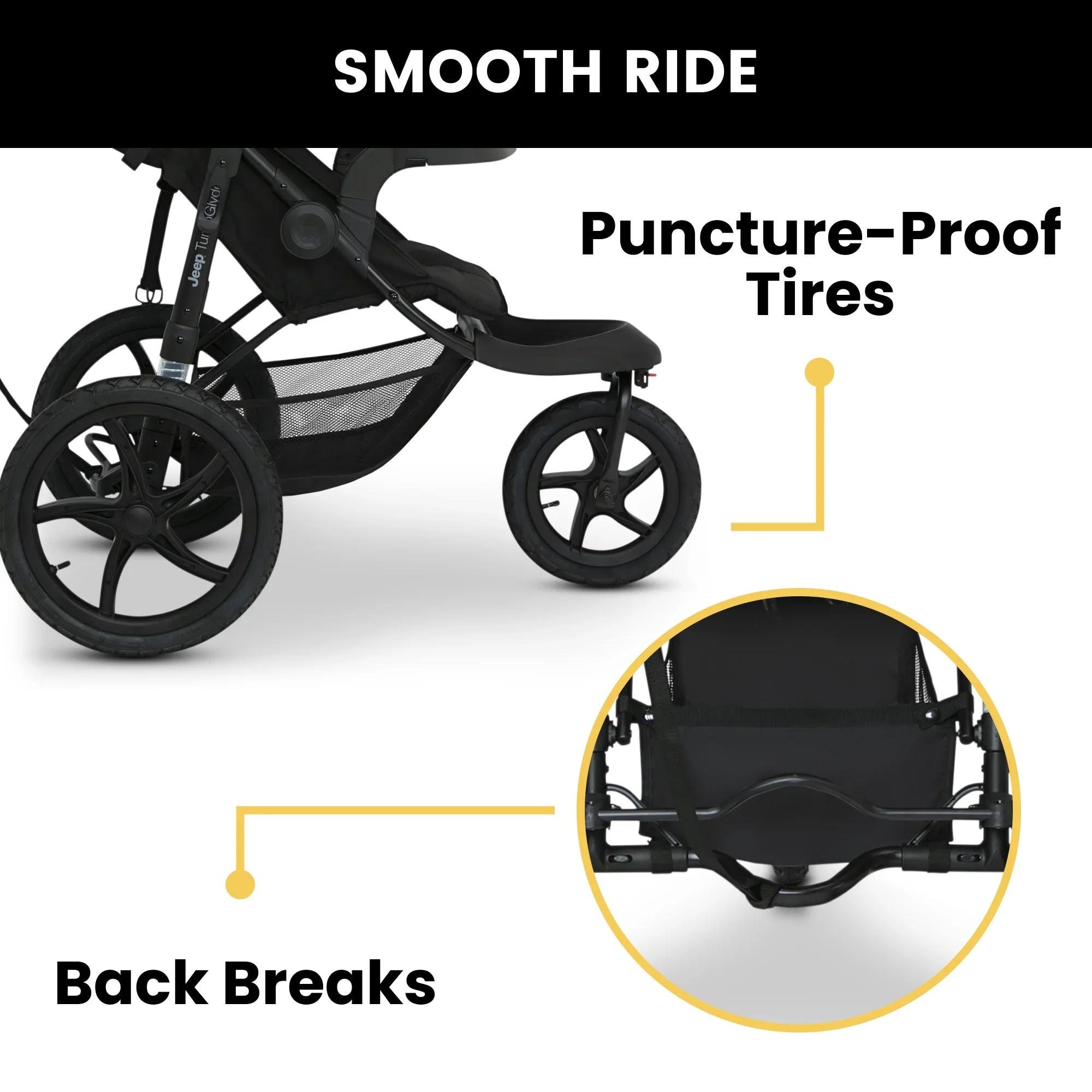 Jeep TurboGlyde Jogging Stroller by Delta Children, Black