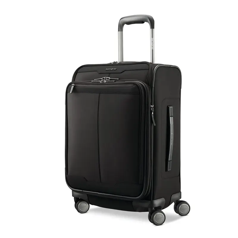 Black Silhouette 17 Carry-On Spinner Softside Luggage | 6437-JHTLQ - SAMSONITE OUTLET