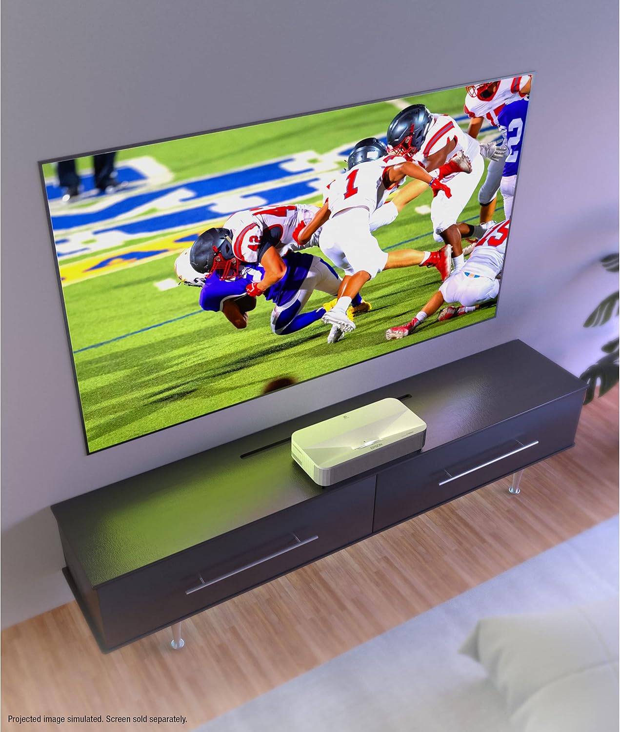 Epson EpiqVision Ultra LS800 Ultra Short Throw 3-Chip 3LCD Smart Streaming Laser Projector  4 000 Lumens  4K PRO-UHD  HDR  150