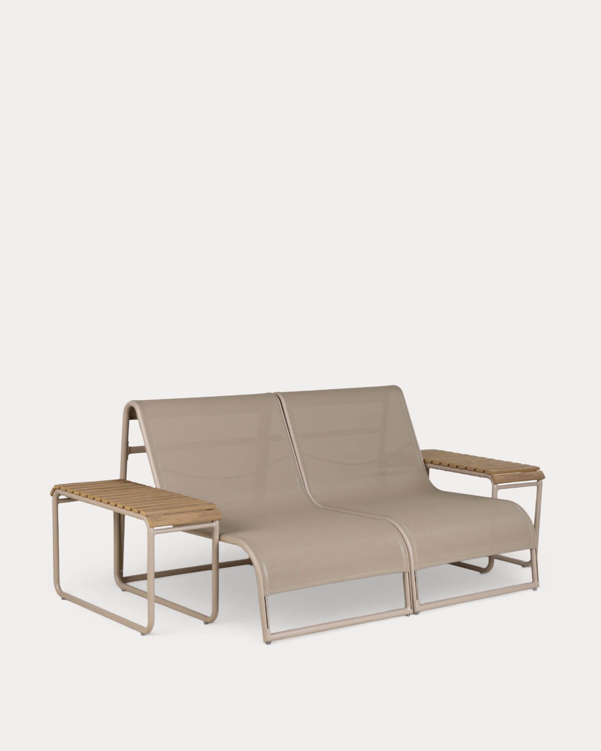 Dreisi - Set de Sillón 2 Plazas de Jardín con 2 Mesas Auxiliares de Aluminio Dreisi