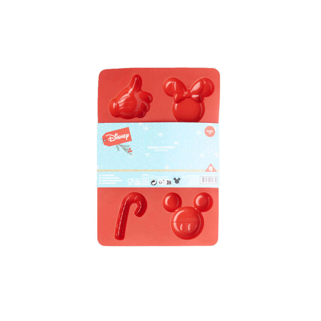 Moule à gâteau Mickey Disney silicone rouge 29x20xH3cm