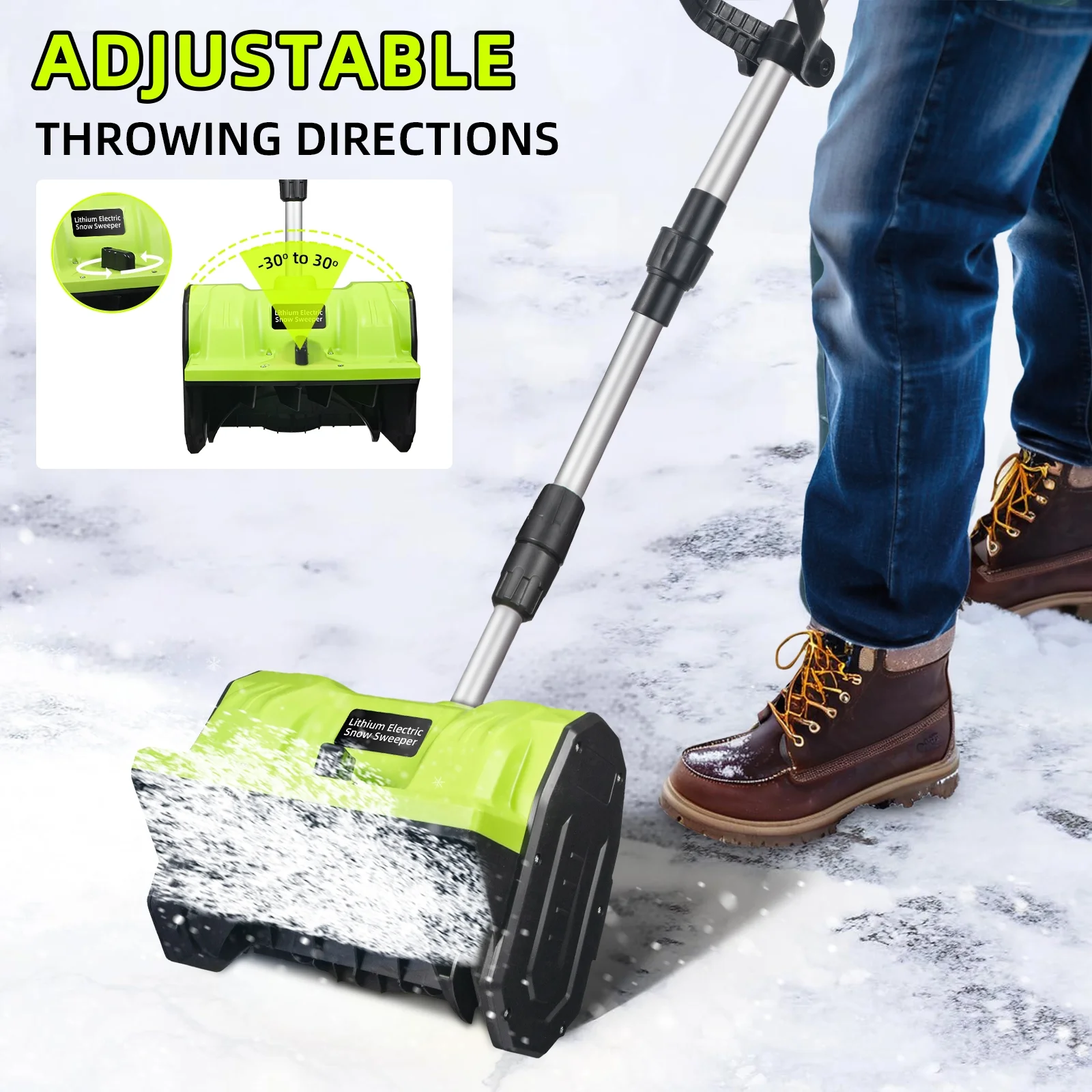 Cordless Snow Blower, 21V 12 Inch Electric Snow Shovel with 3000mAh Battery Fast Charger - Image 7