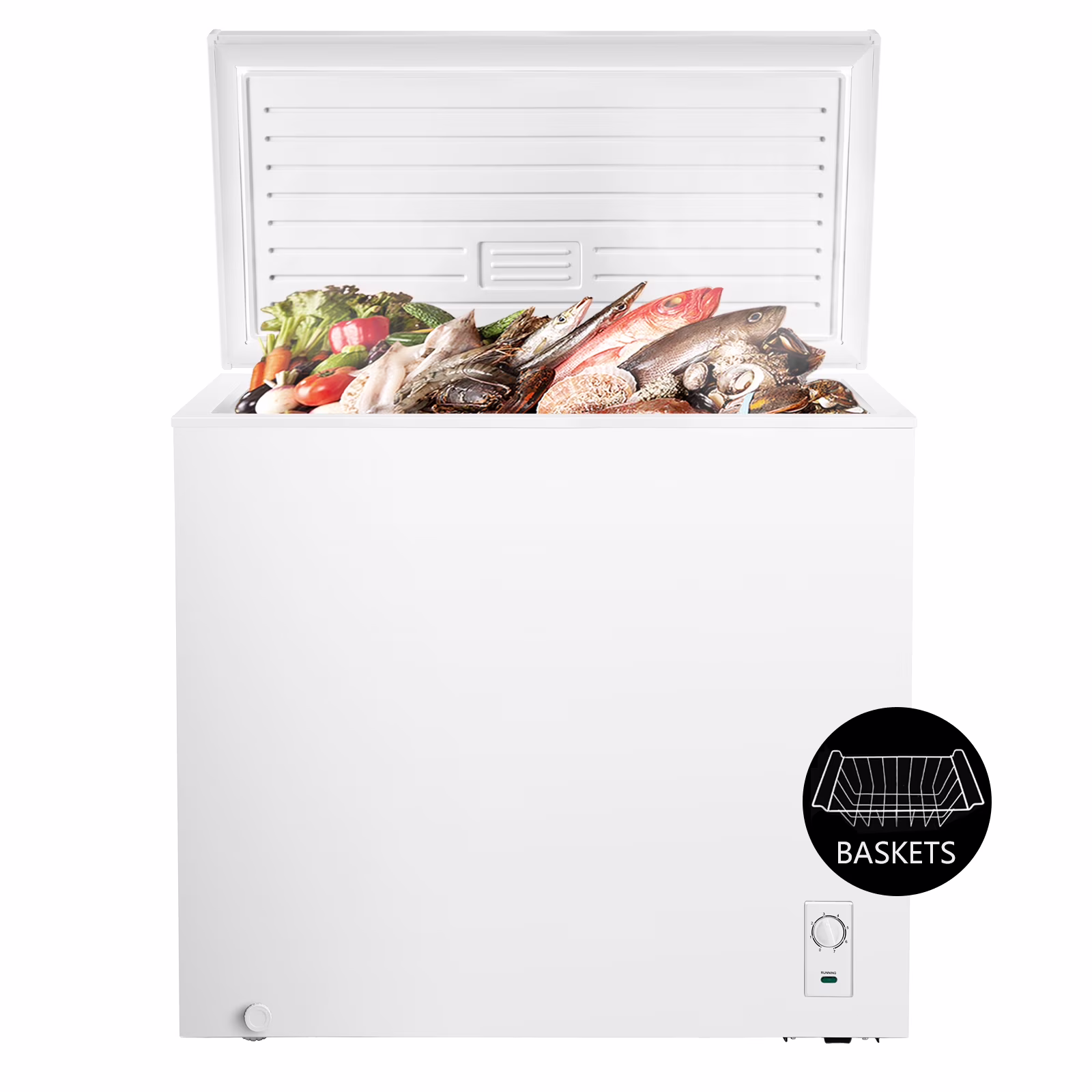 7.0 Cu.ft Chest Freezer Free Standing Top open Door White