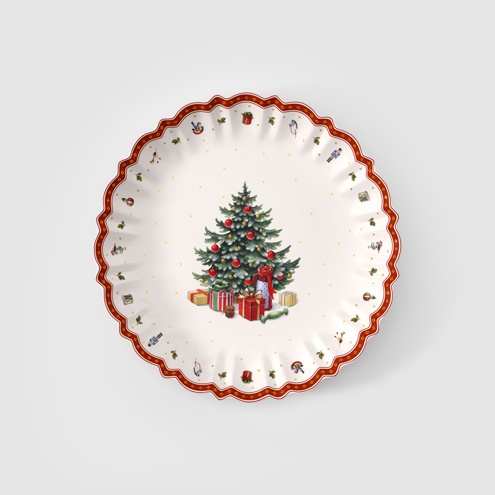 Toy's Delight Serving tray - Red, 18'', Premium Porcelain