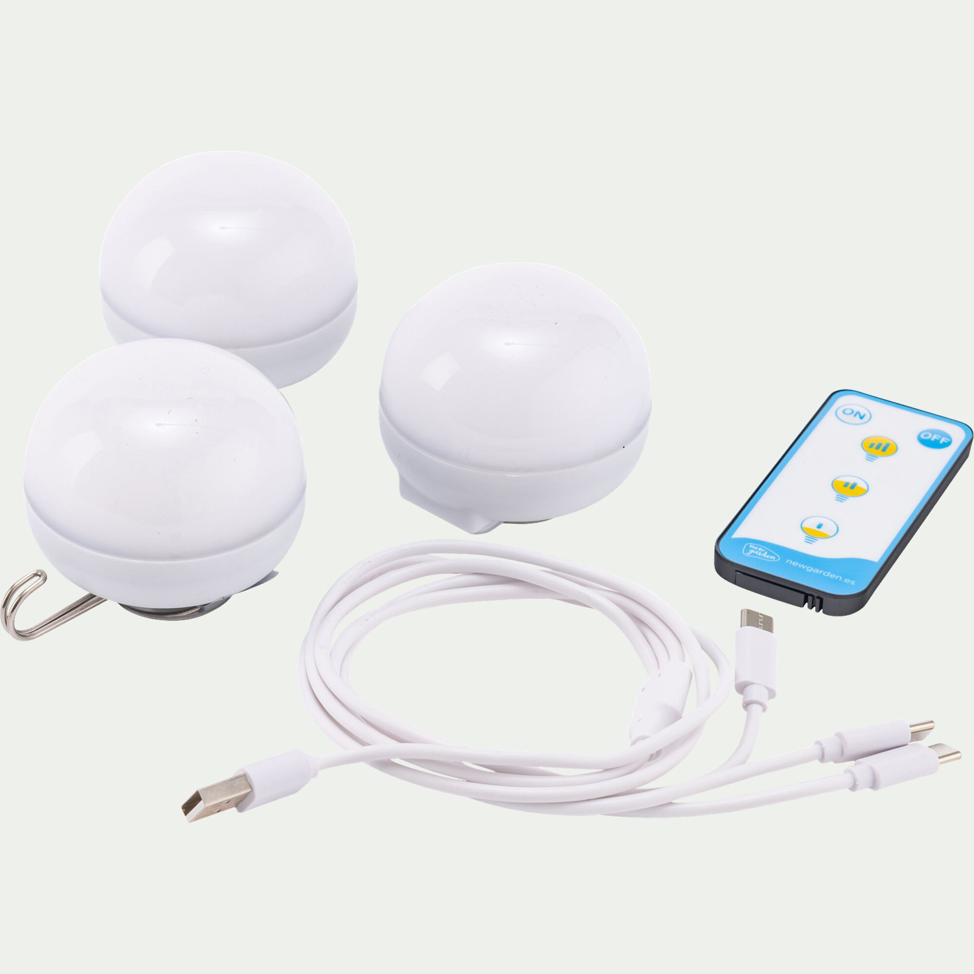 CHERRY MINI - Lot de 3 ampoules d'extérieur rechargeables - blanc