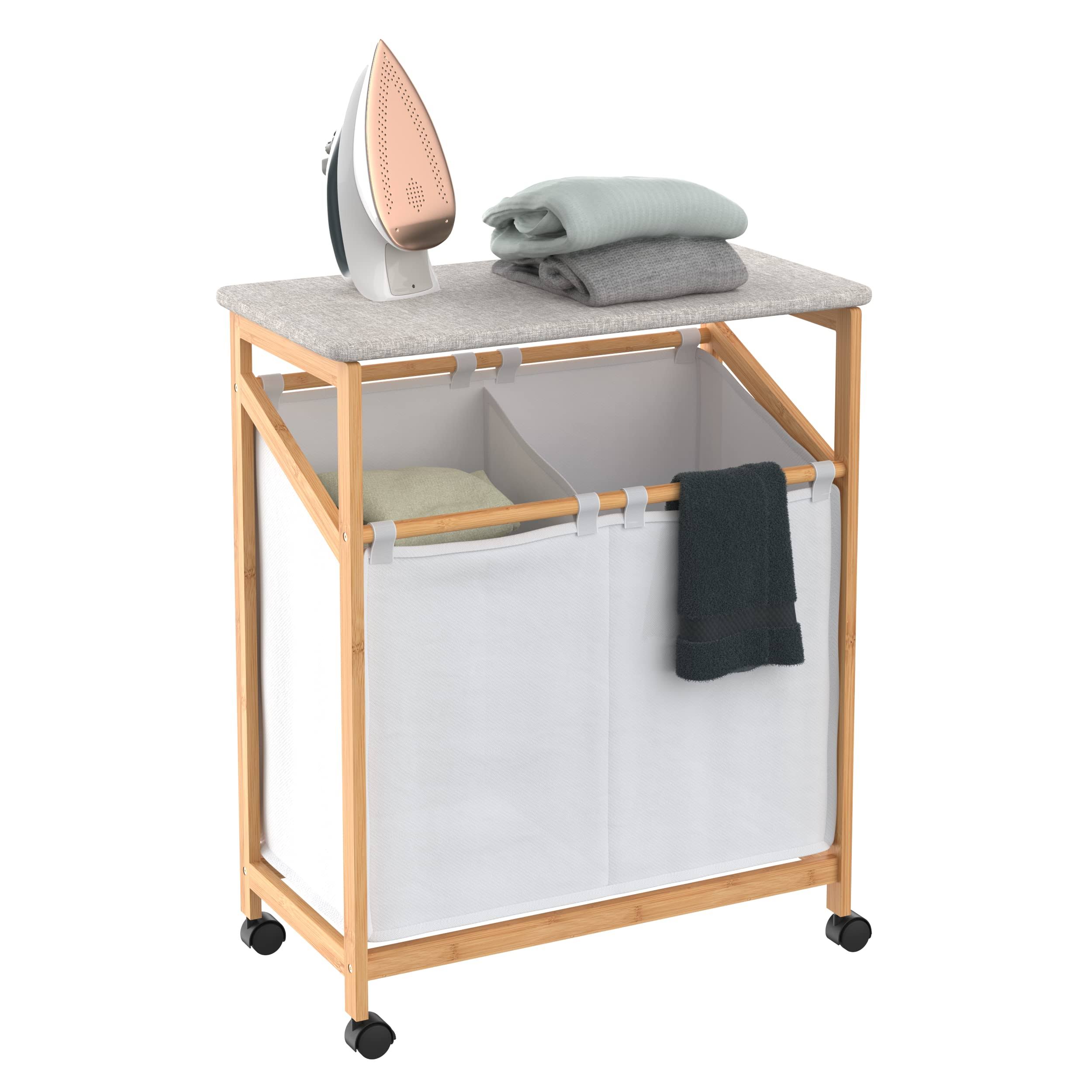 ClosetMaid Bamboo Laundry Hamper Storage Cart