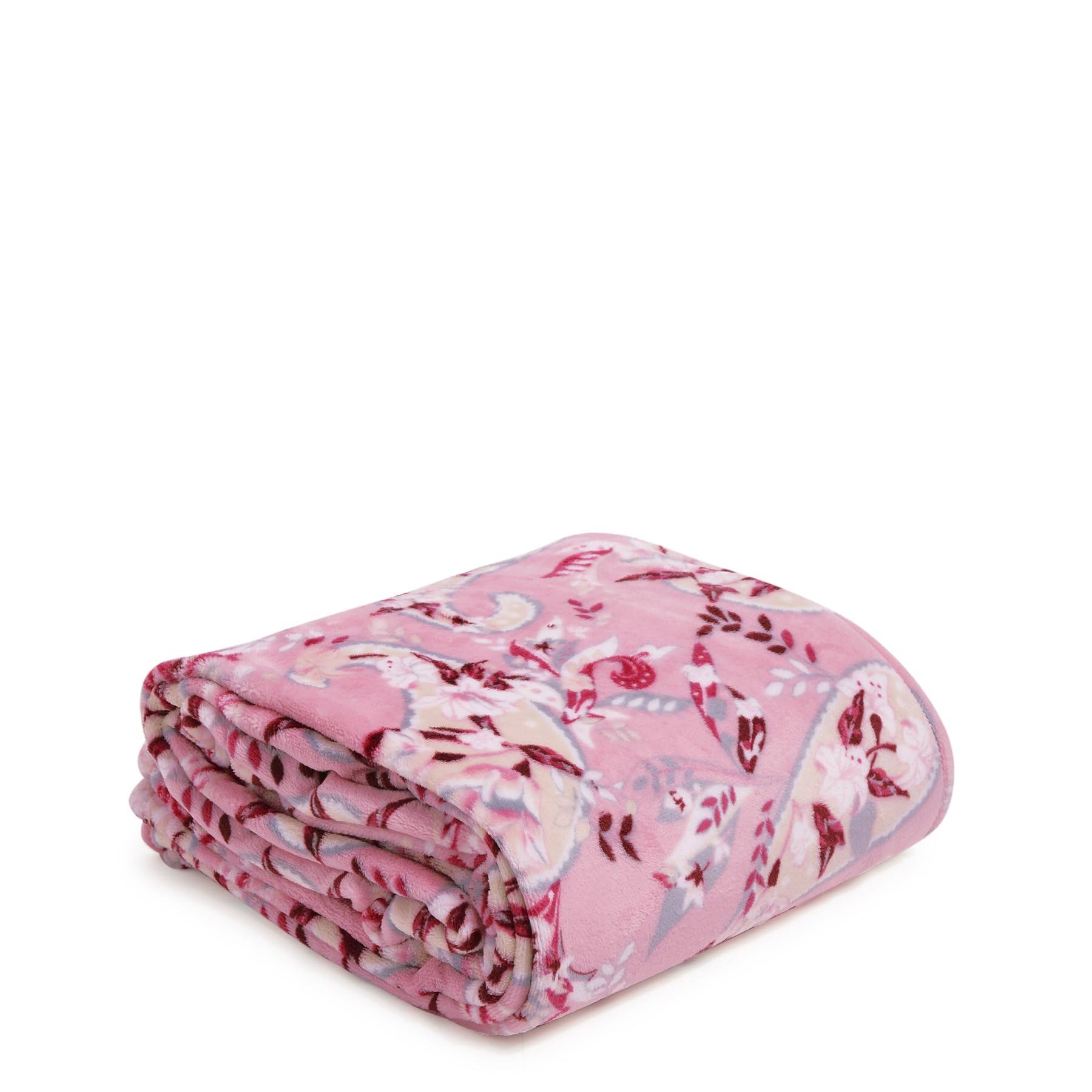 Vera Bradley Plush Throw Blanket Botanical Paisley Pink
