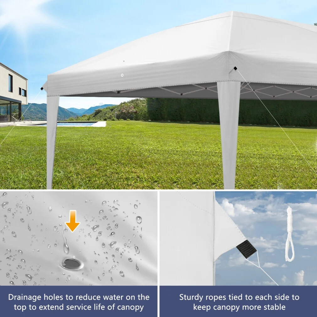10x20 Pop Up Canopy Tent with 6 Removable Sidewalls and 4 Windows, Waterproof Commercial Instant Shelter Tent for Wedding, Courtyard with Portable Bag, White(White) Image 6
