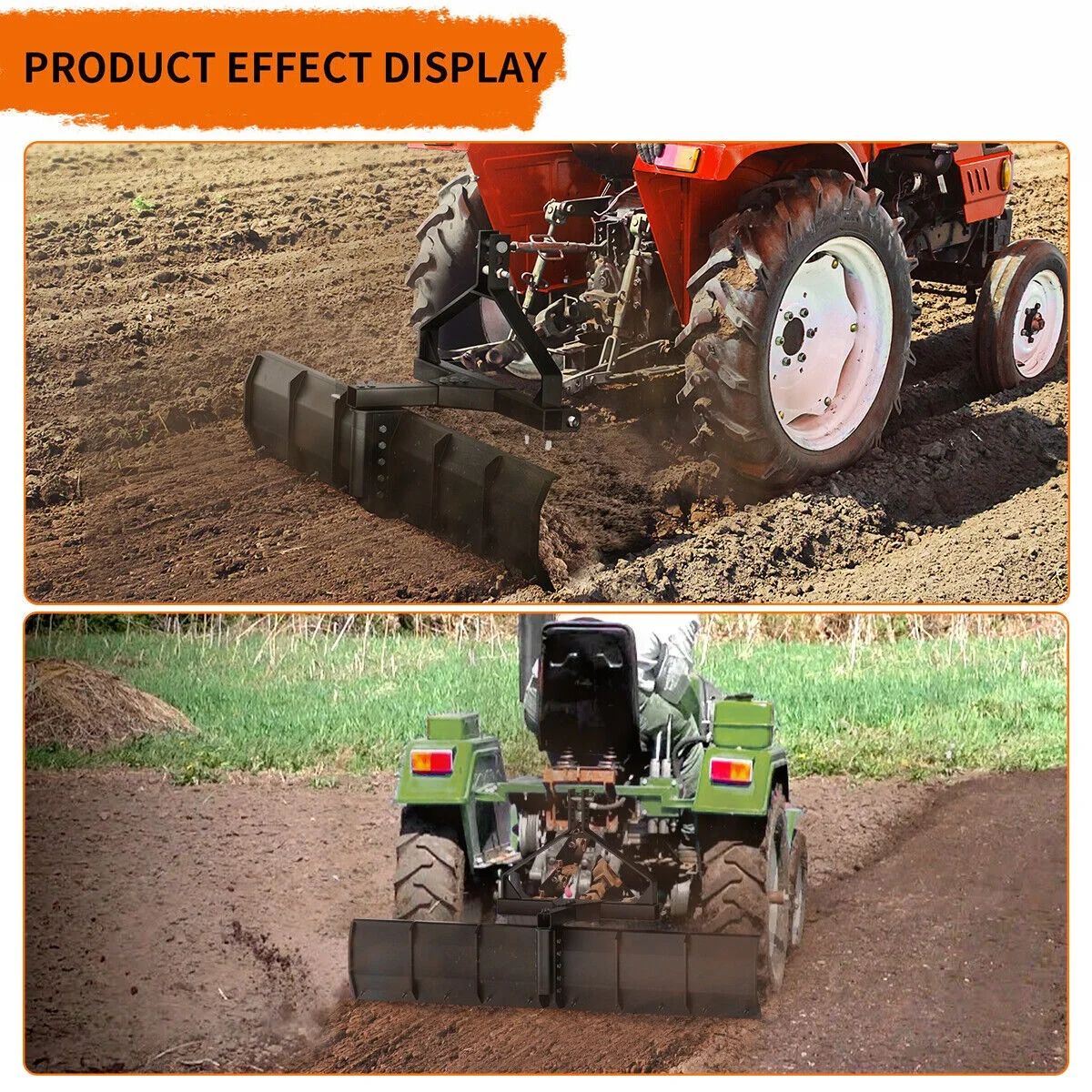 3 Point Rear Grading Blade for Tractor Cat 1 Heavy Duty Steel Scrpaer 52 in Width Steel Driveway Leveling Heavy Scraping - Image 7