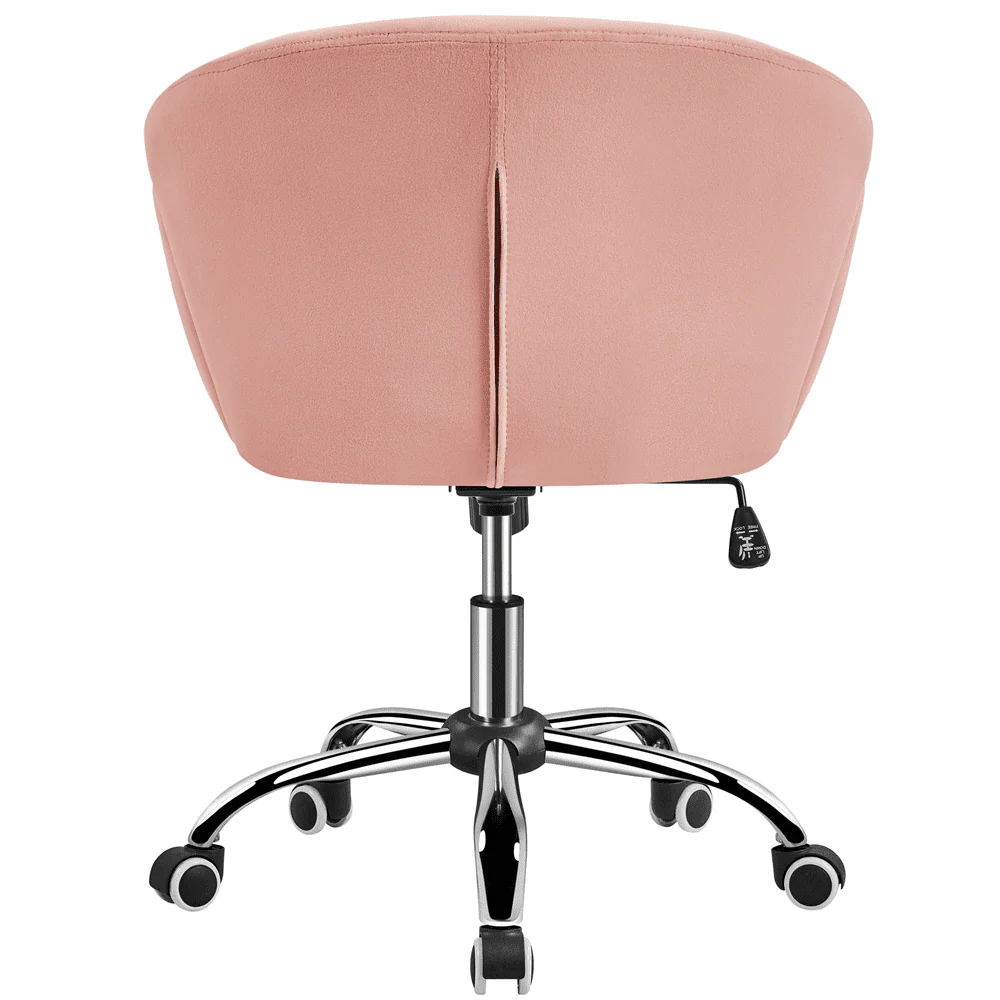 Yaheetech Modern Vanity Chair Swivel Rolling Chair with Armrests, Pink(1/Black) Image 2