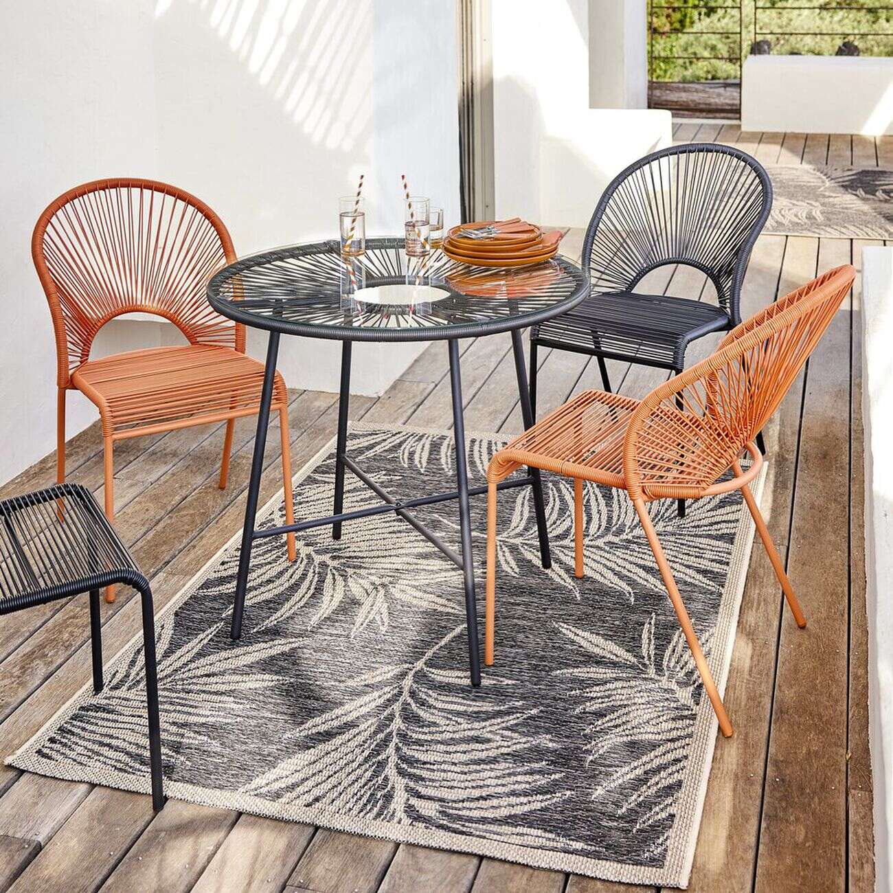 Chaise de jardin filaire Urban orange H86cm