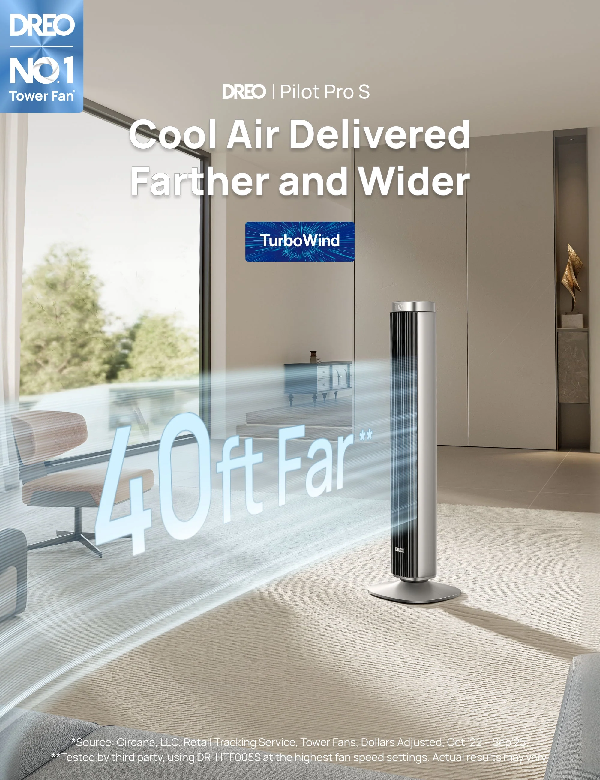 Smart Tower Fan Pilot Pro S