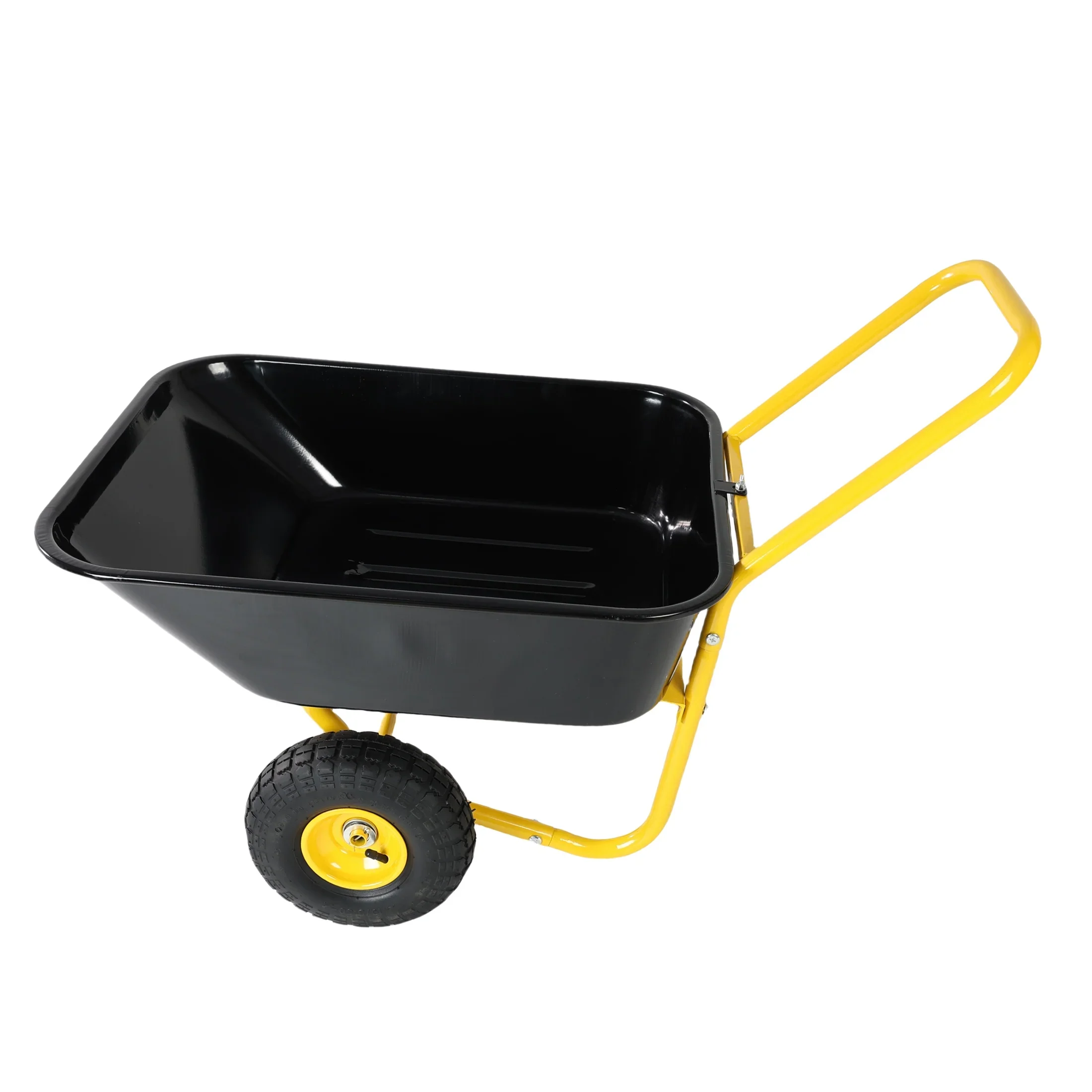 Unbranded Garden Cart with 10-Inch Pneumatic Wheels, Yellow and Black