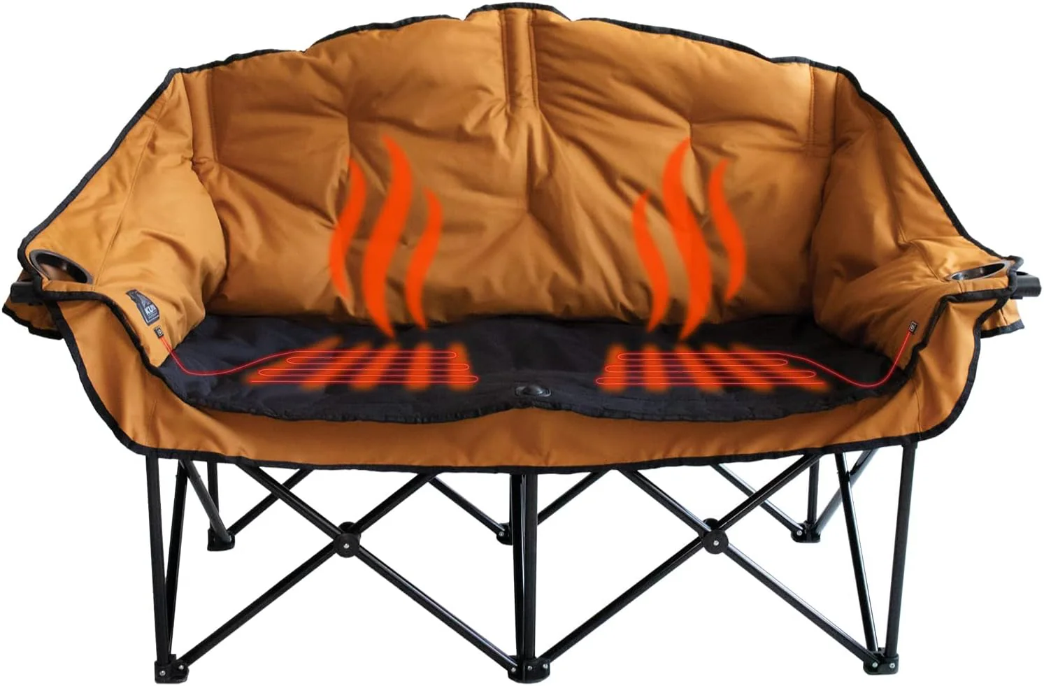 Outdoor equipment bear friend warm chair, with dimensions of 39 inches  10 inches  10 inches, and color of red/black.