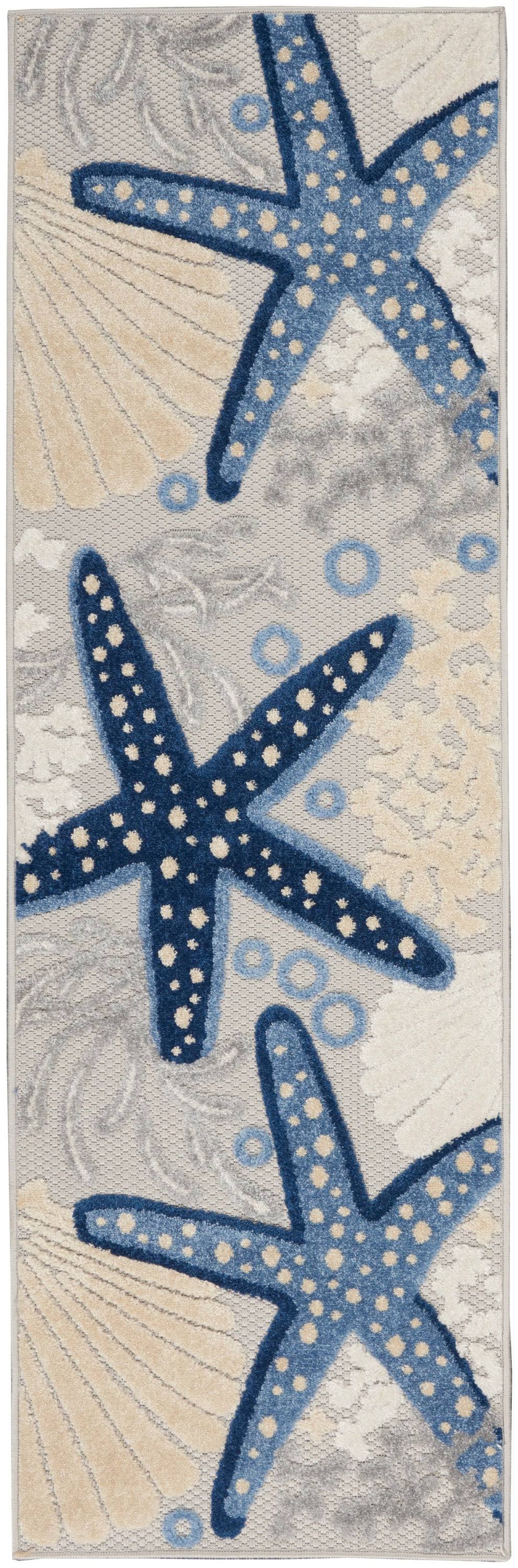 Nourison Aloha ALH24 Area Rug | Blue/Grey | 2'3