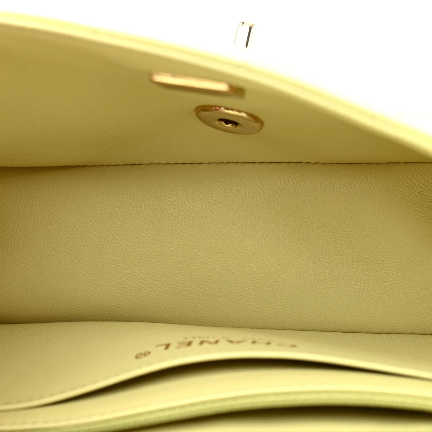 Lambskin Quilted Mini Rectangular Flap Light Green