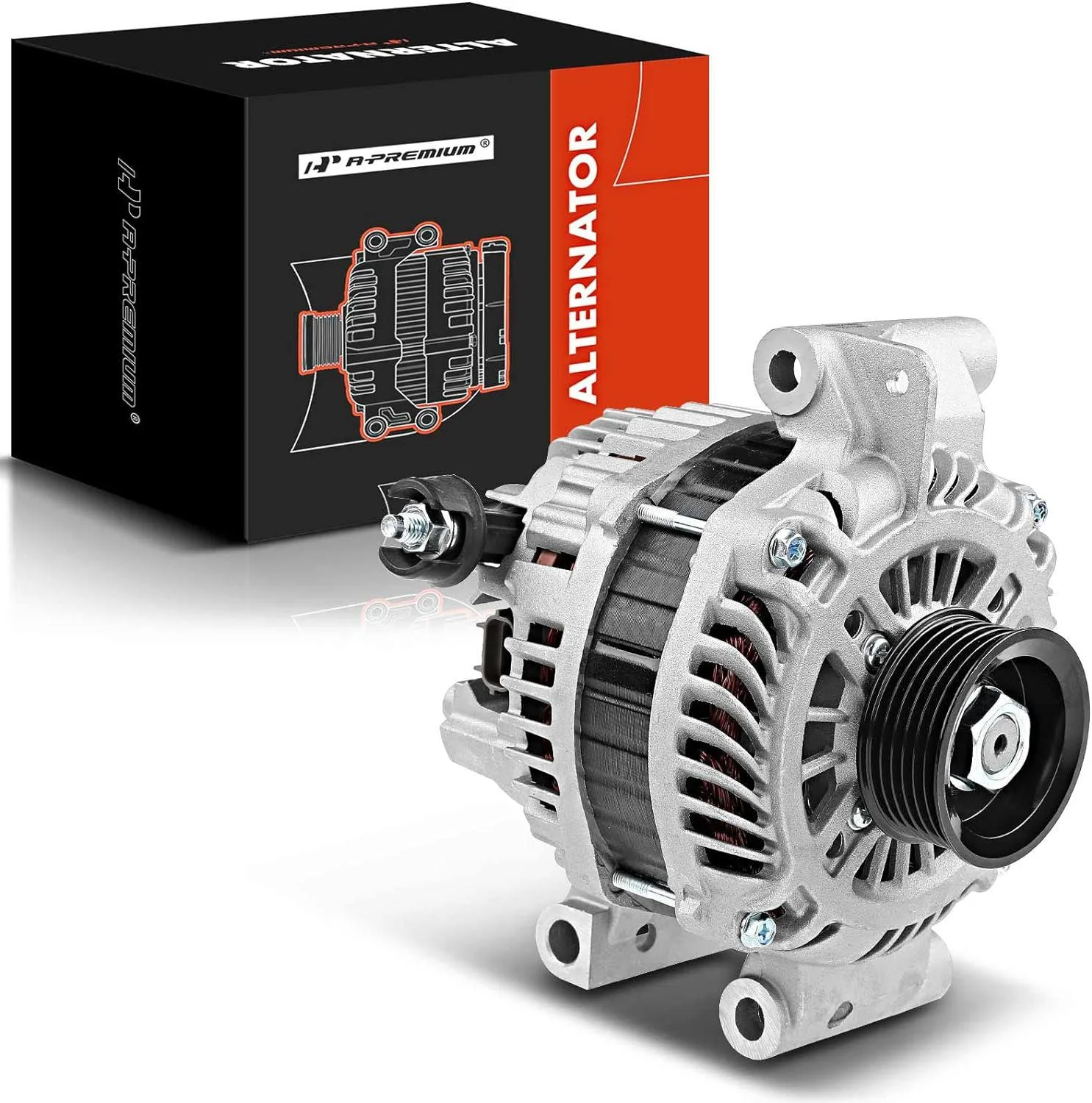 A - Premium Alternator Compatible with Ford Escape & Mazda Tribute & Mercury Mariner 2008, L4 2.3 L, 12V 150amp CW 6 - Groove Pulley, Replace# A3TJ2191, A003TJ2191ZC