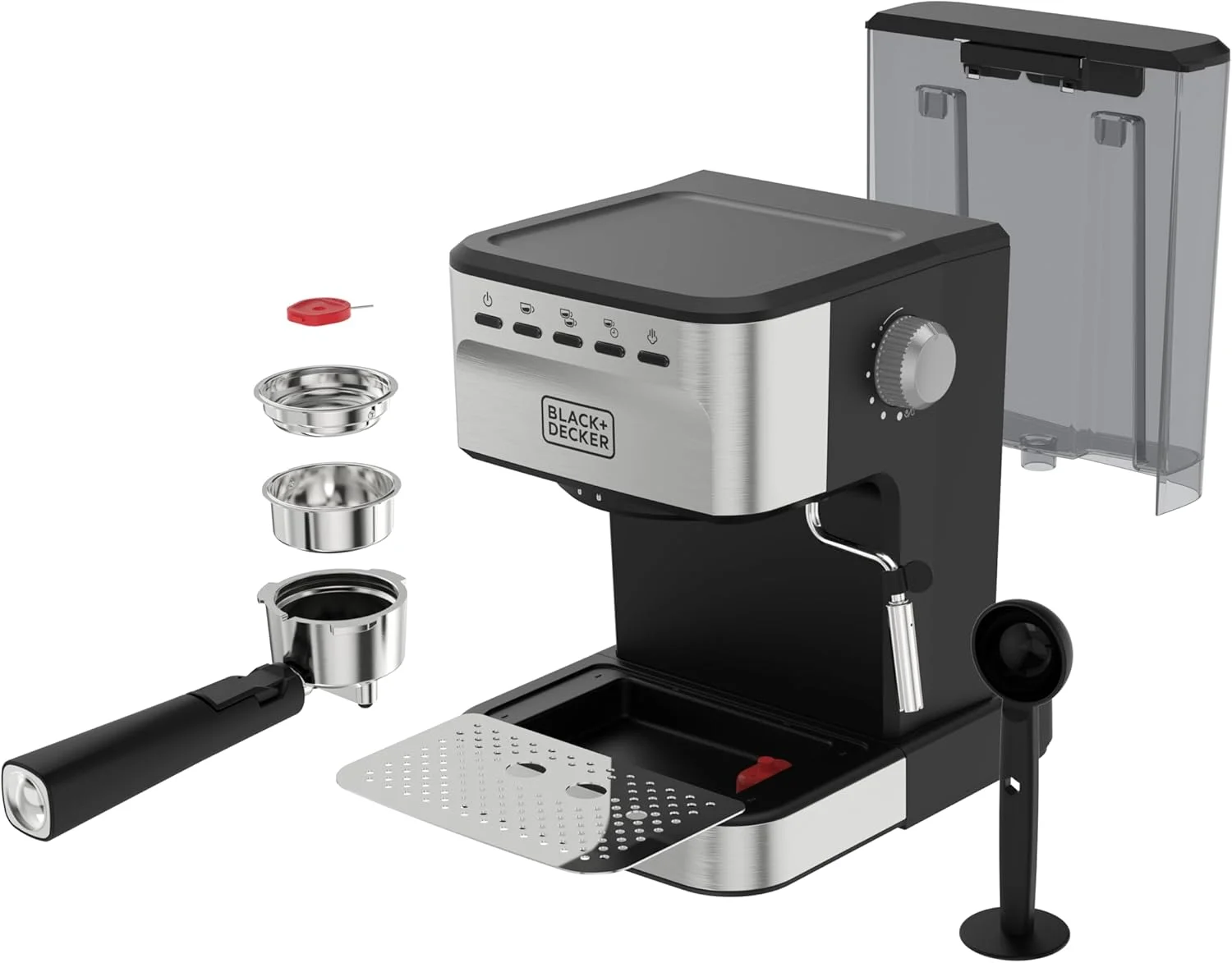 BLACK+DECKER 15 - Bar Espresso and Cappuccino Maker, Stainless Steel