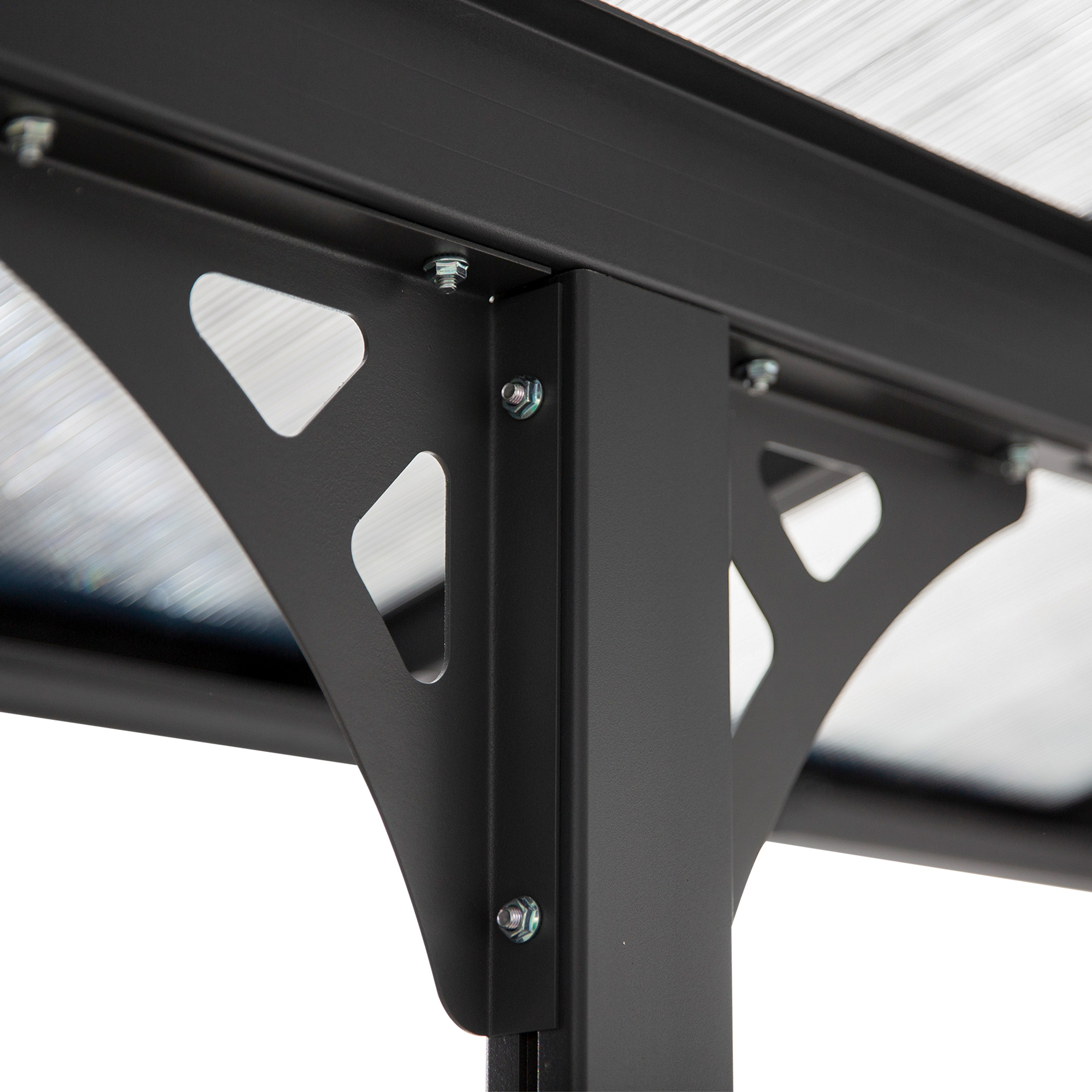 Outsunny terrasoverkapping in hoogte verstelbaar aluminium grijs 4 x 3 m