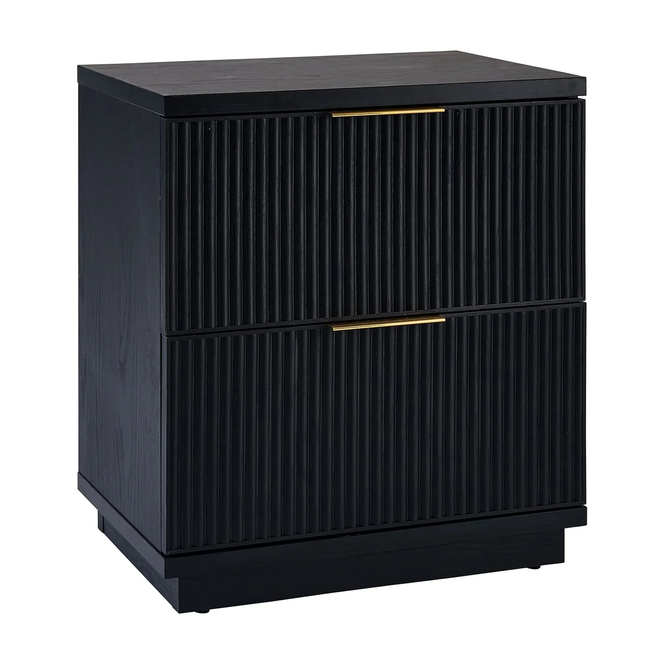 Better Homes & Gardens Lillian Fluted 2-Drawer Nightstand with USB, Natural Pine