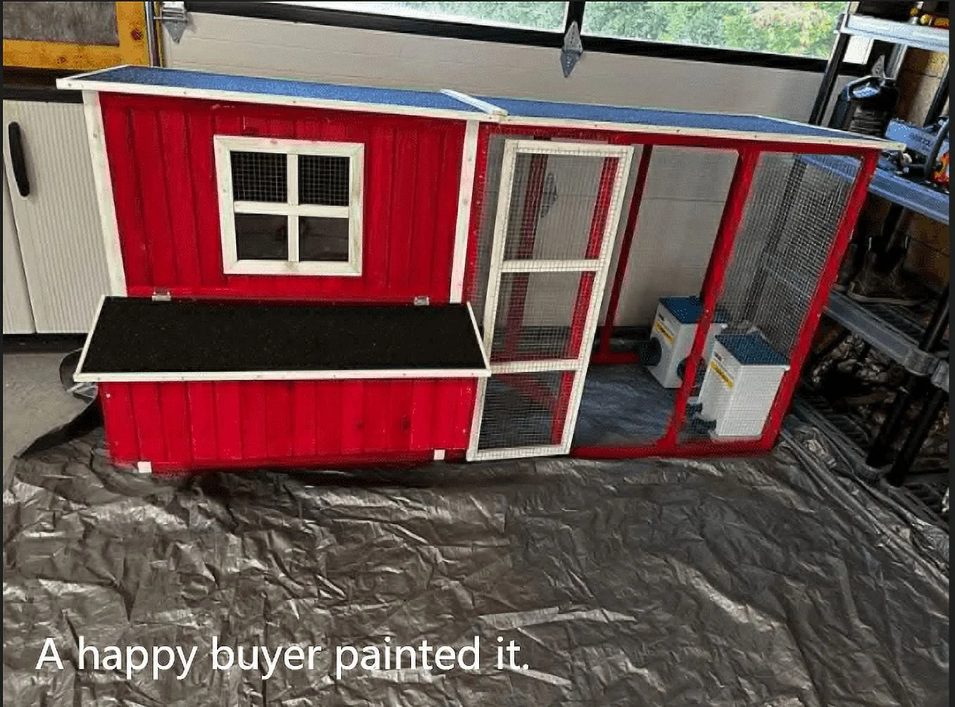 Wooden Portable Backyard Chicken Coop and Run with Chicken Coops, Red Fits 4-6 Chickens - Image 10