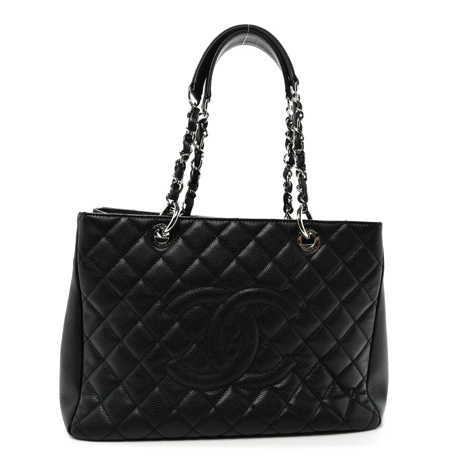 Caviar Quilted Grand Shopping Tote GST Black