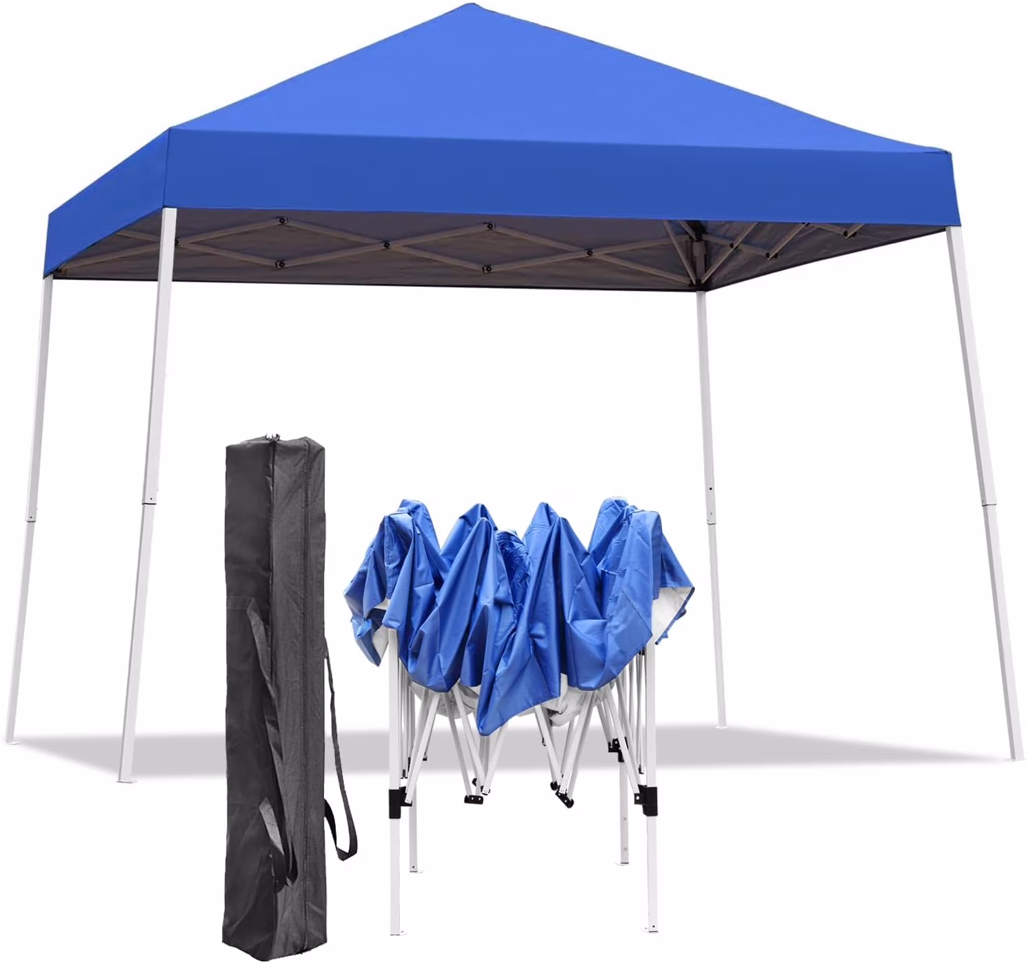 Canopy Tent, 10X10 FT Outdoor Pop Up Canopy Slant Legs Gazebo Shelter for Patio Deck Garden and Beach - 8X8 Canopy Top (Blue)