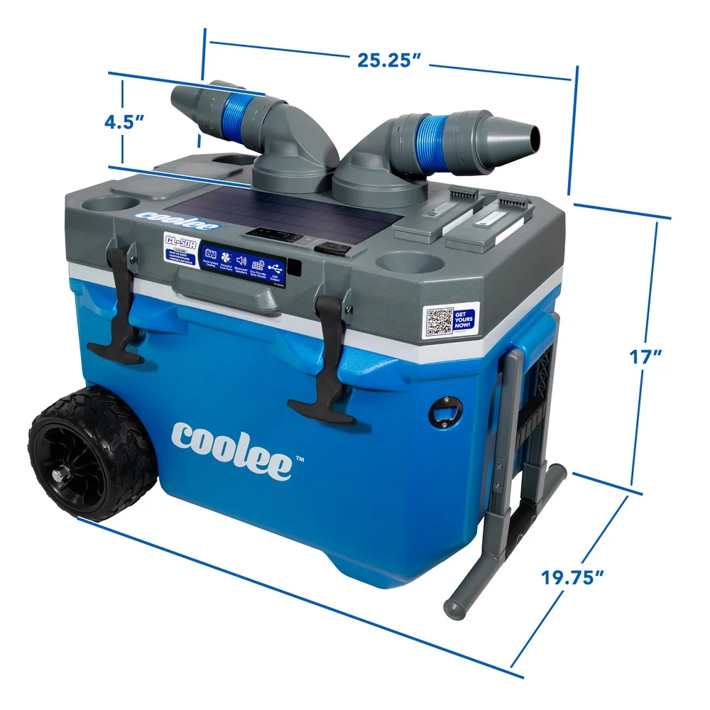CL-50R Portable Air Cooler Ice Chest w/ Air Flow Nozzles and High Capacity Power Bank Connection Remote Control - Image 4