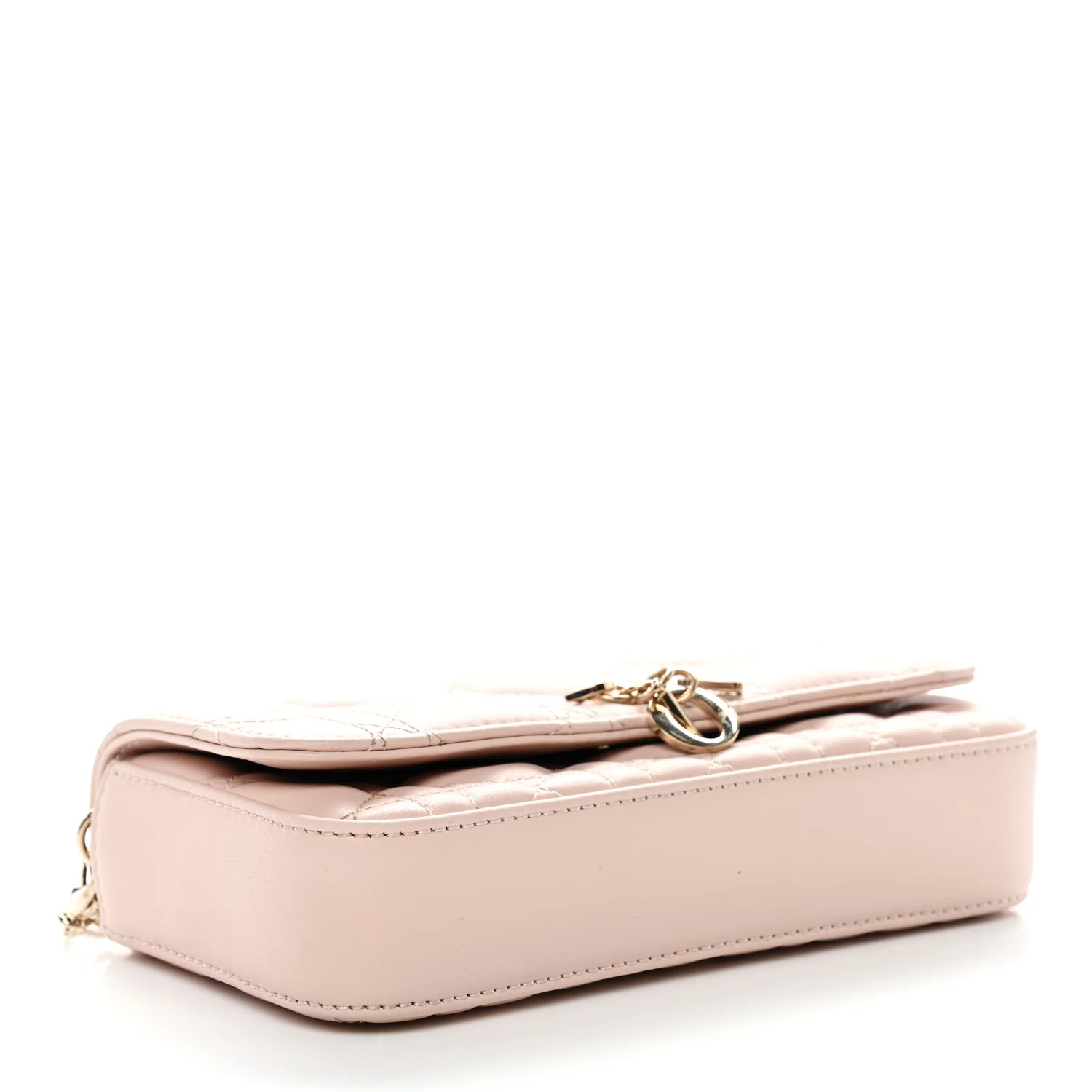 Lambskin Cannage Dior Talk Phone Pouch Rose Poudre
