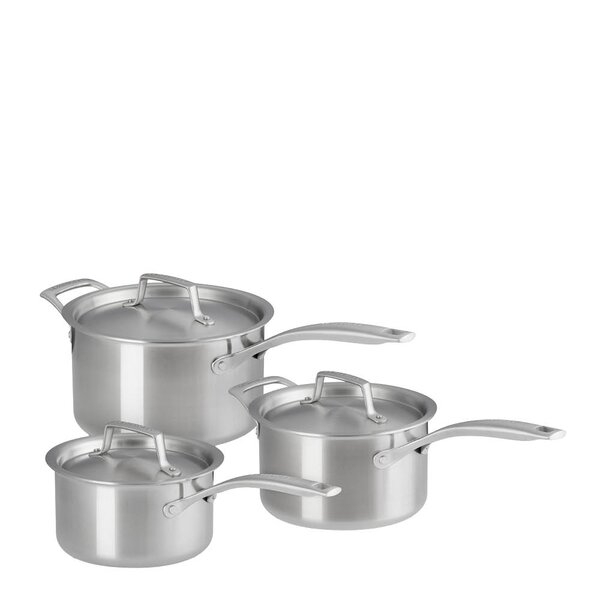 Essential 3-ply kasserollesett 3 deler stål/uten belegg