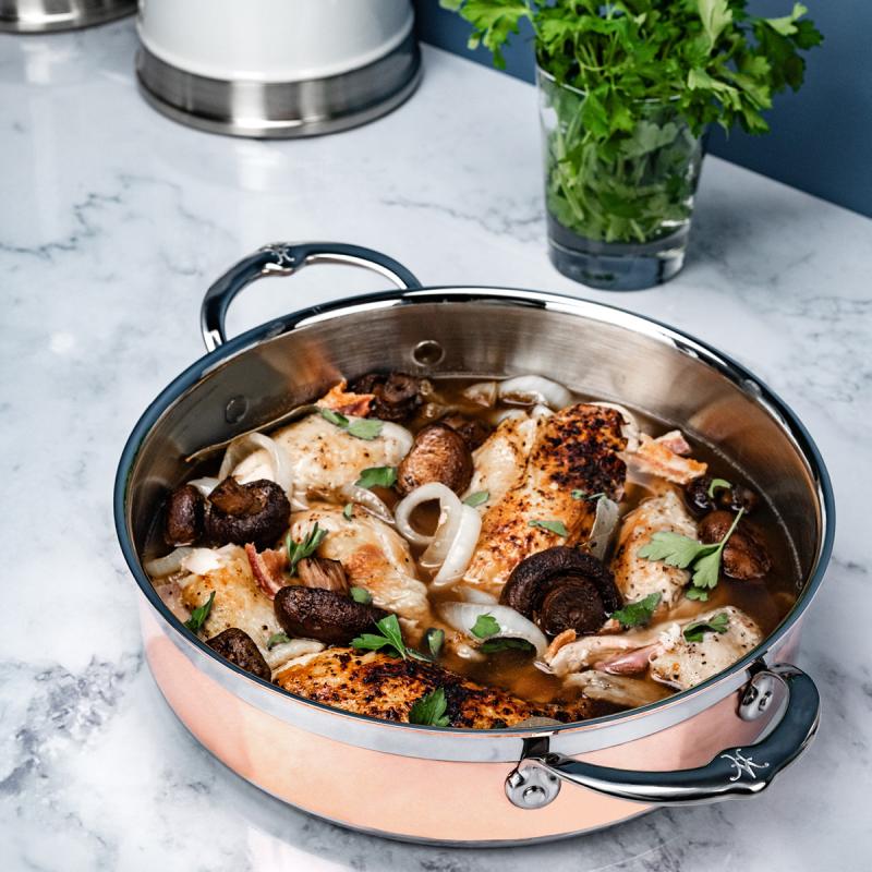 Copperbond sauteuse med lokk 3,3L kobber