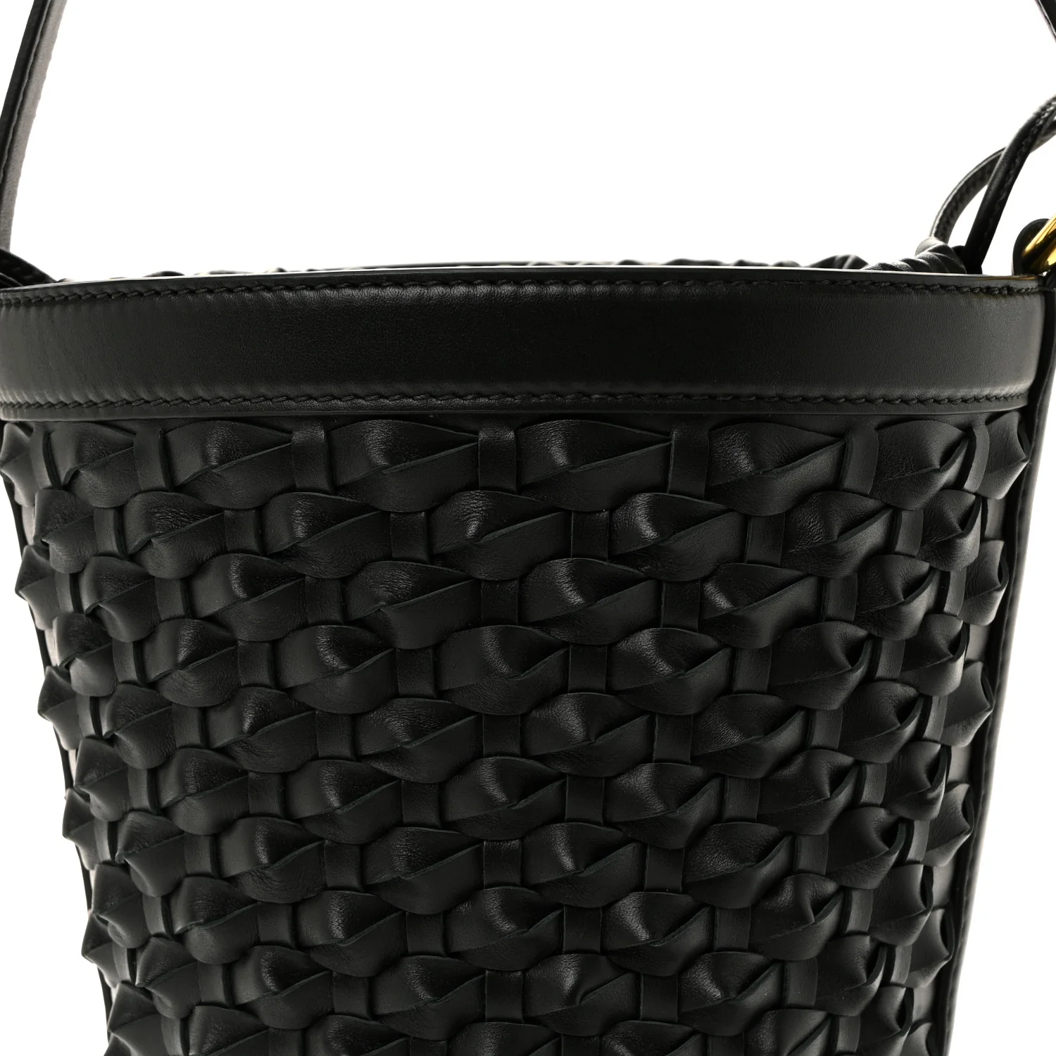 Nappa Intrecciato Small JJ Bucket Bag Black