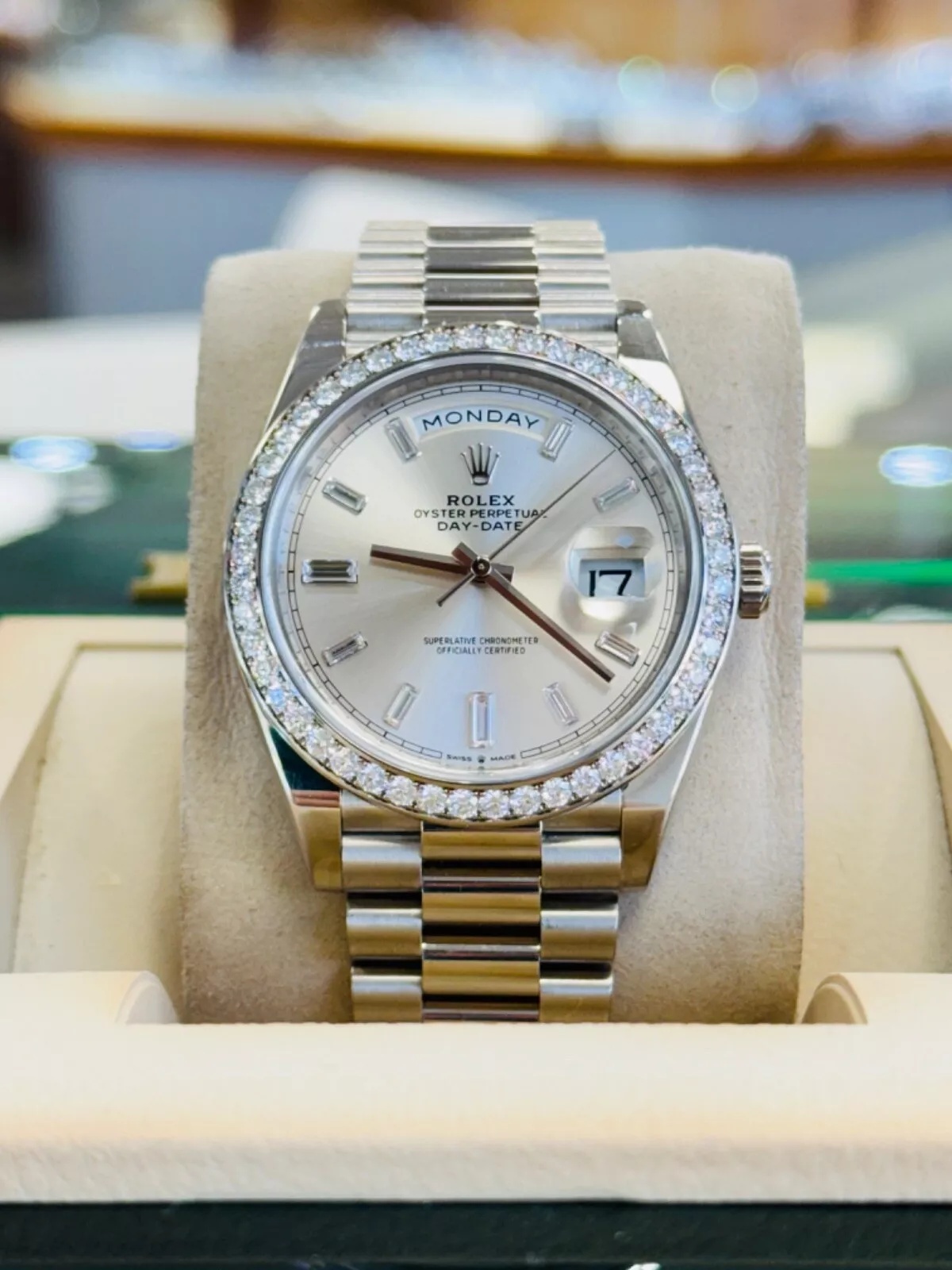 [Super Clone]RLX Day-Date 40mm 228349RBR-0001 Silver Dial President Bracelet