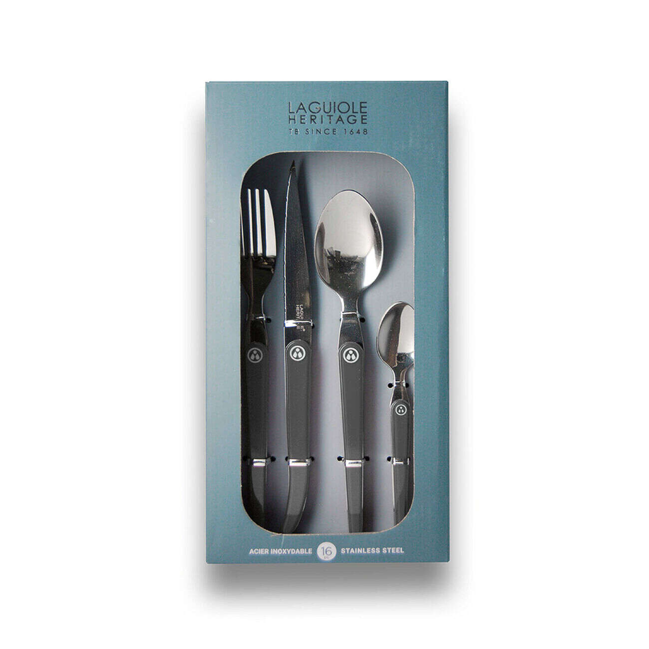 Ménagère Laguiole Evolution 16 pièces turquoise