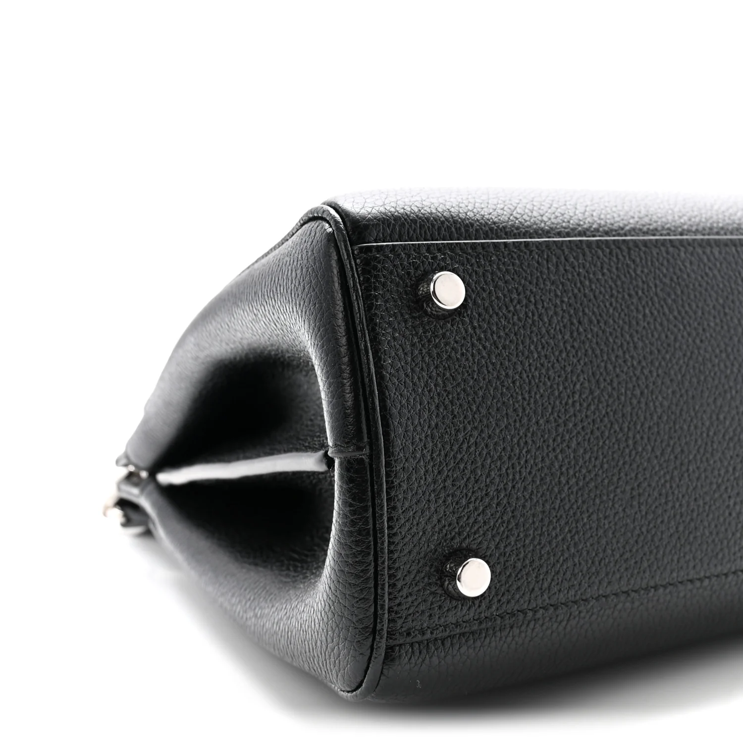 Grainy Calfskin Small Zumi Top Handle Bag Black