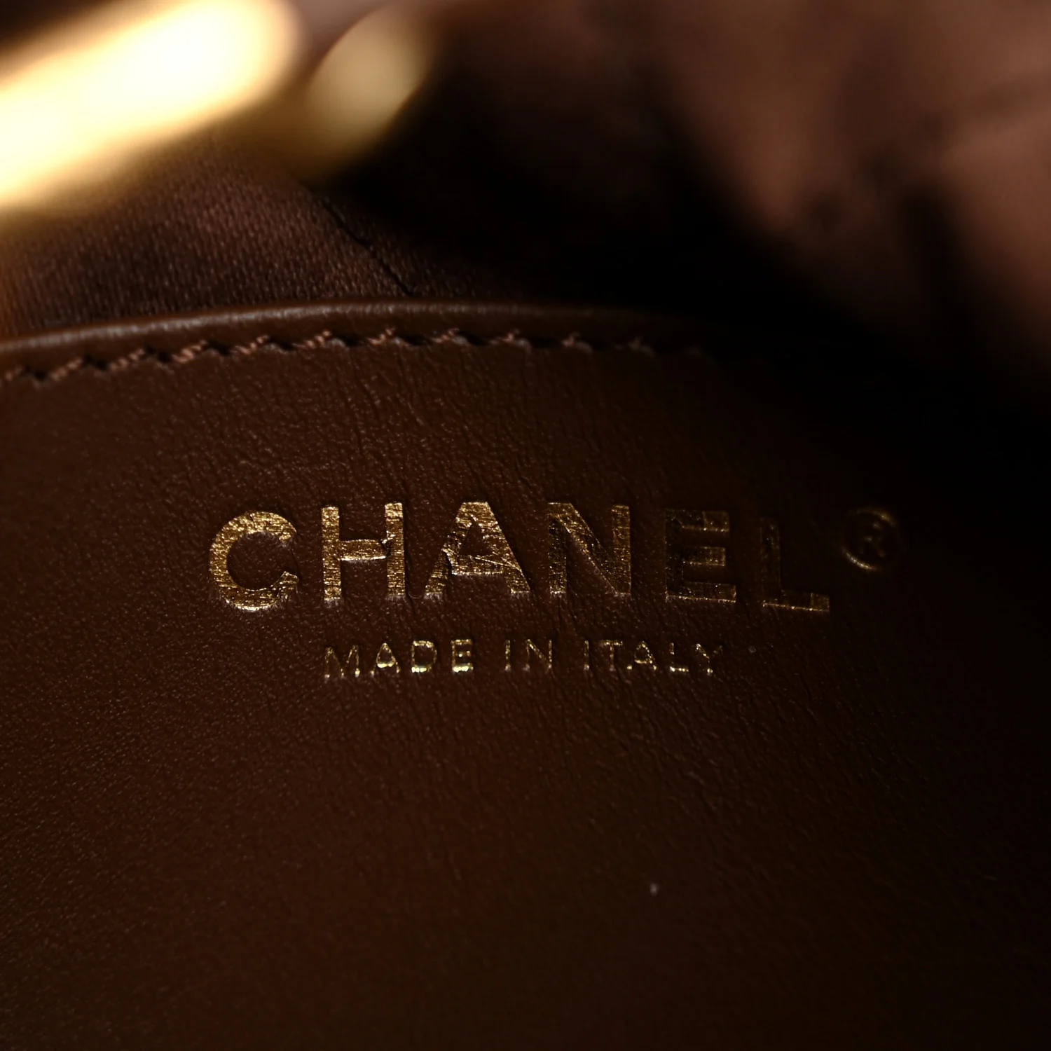 Shiny Calfskin Quilted Mini Chanel 22 Brown