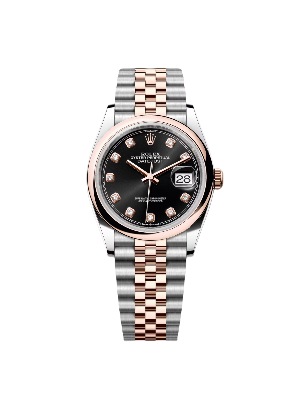 【Super Clone】RLX  Datejust 36mm 126201 Bright Black Dial Jubilee Bracelet Watch