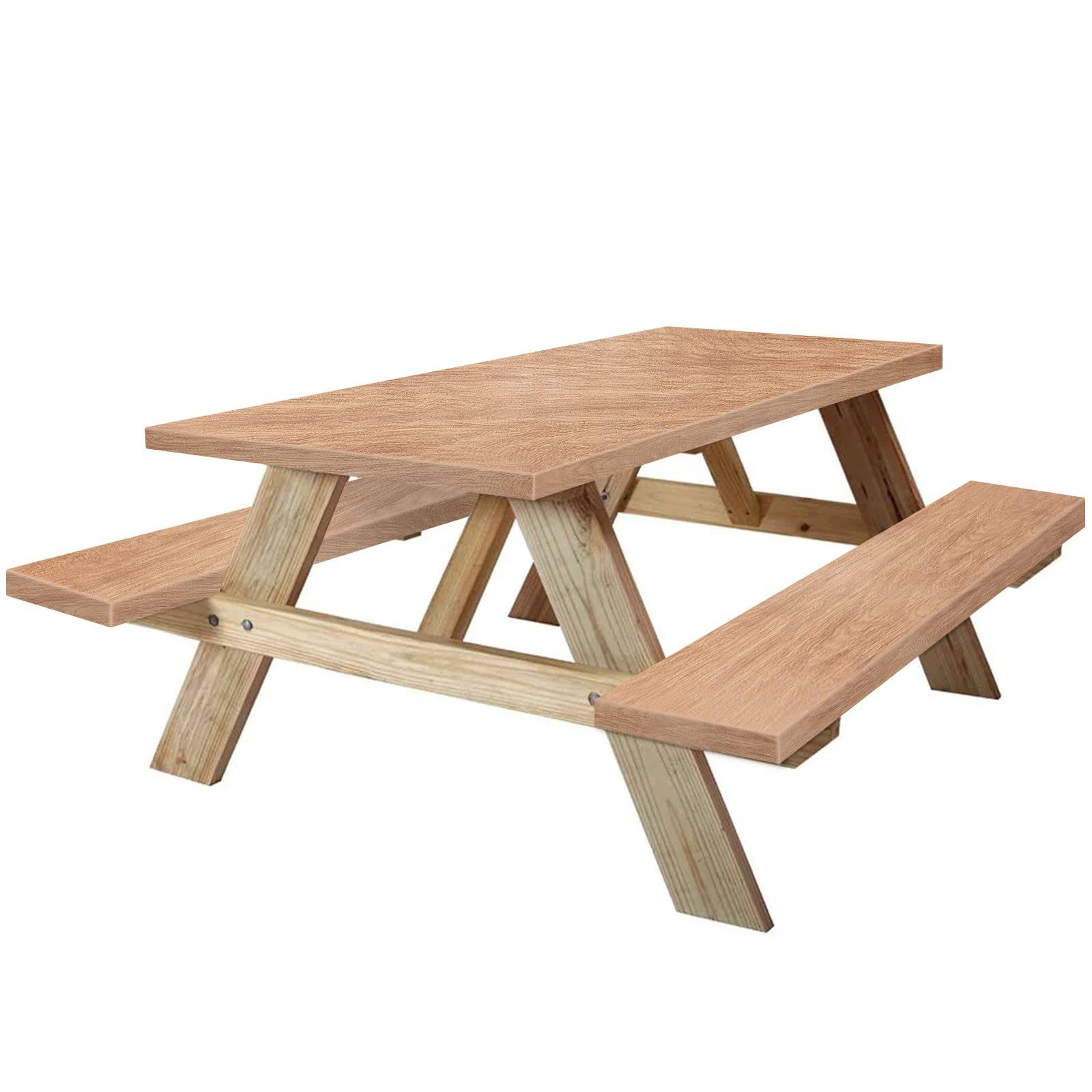 KENOBEE 8ft Picnic Table and Bench Fitted Tablecloth Cover, 96