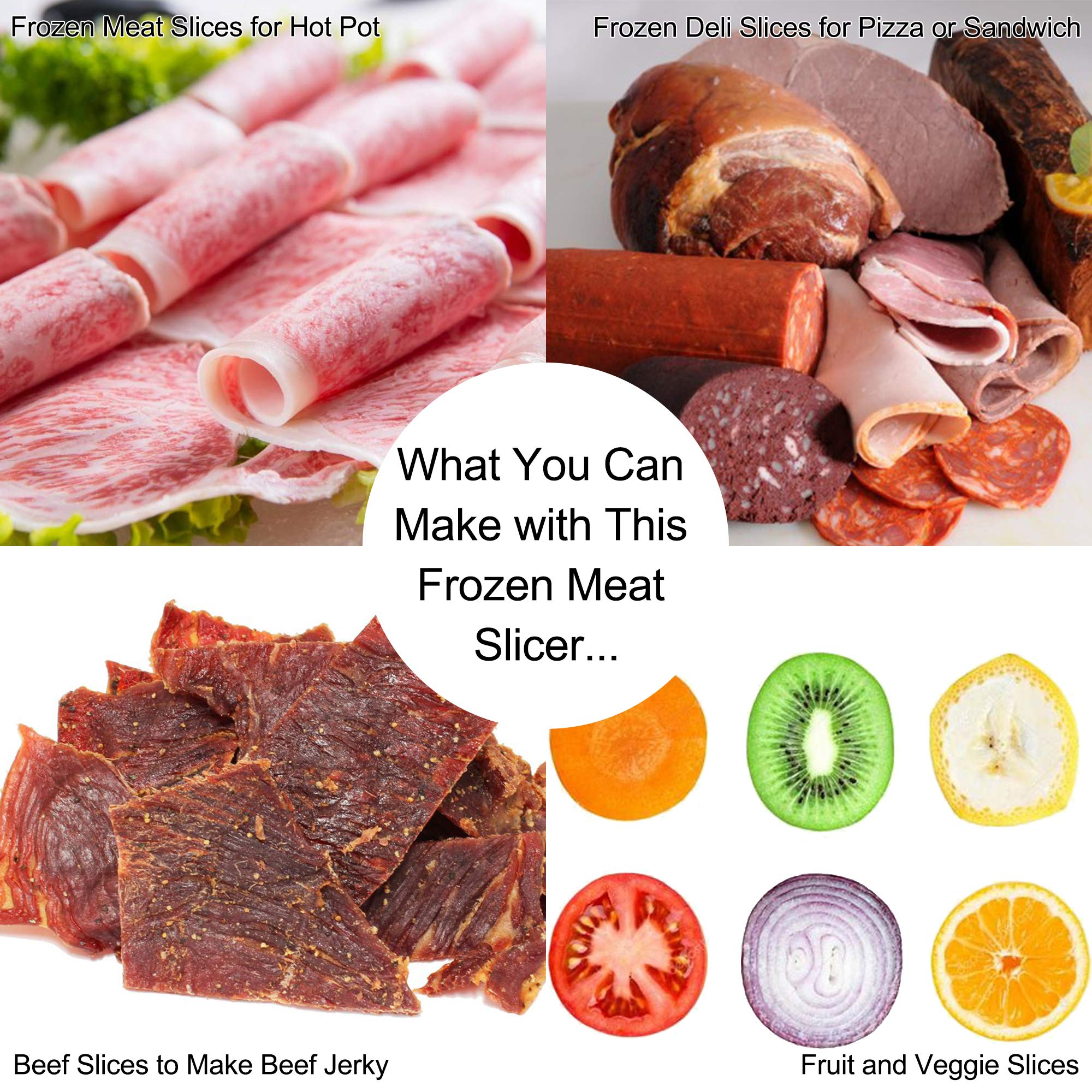 Manual Frozen Meat Slicer, Upgraded Stainless Steel Meat Cutter Beef Mutton Roll for Hot Pot KBBQ Food Slicer Slicing Machine for Home Cooking of Hot Pot Shabu Shabu BBQ