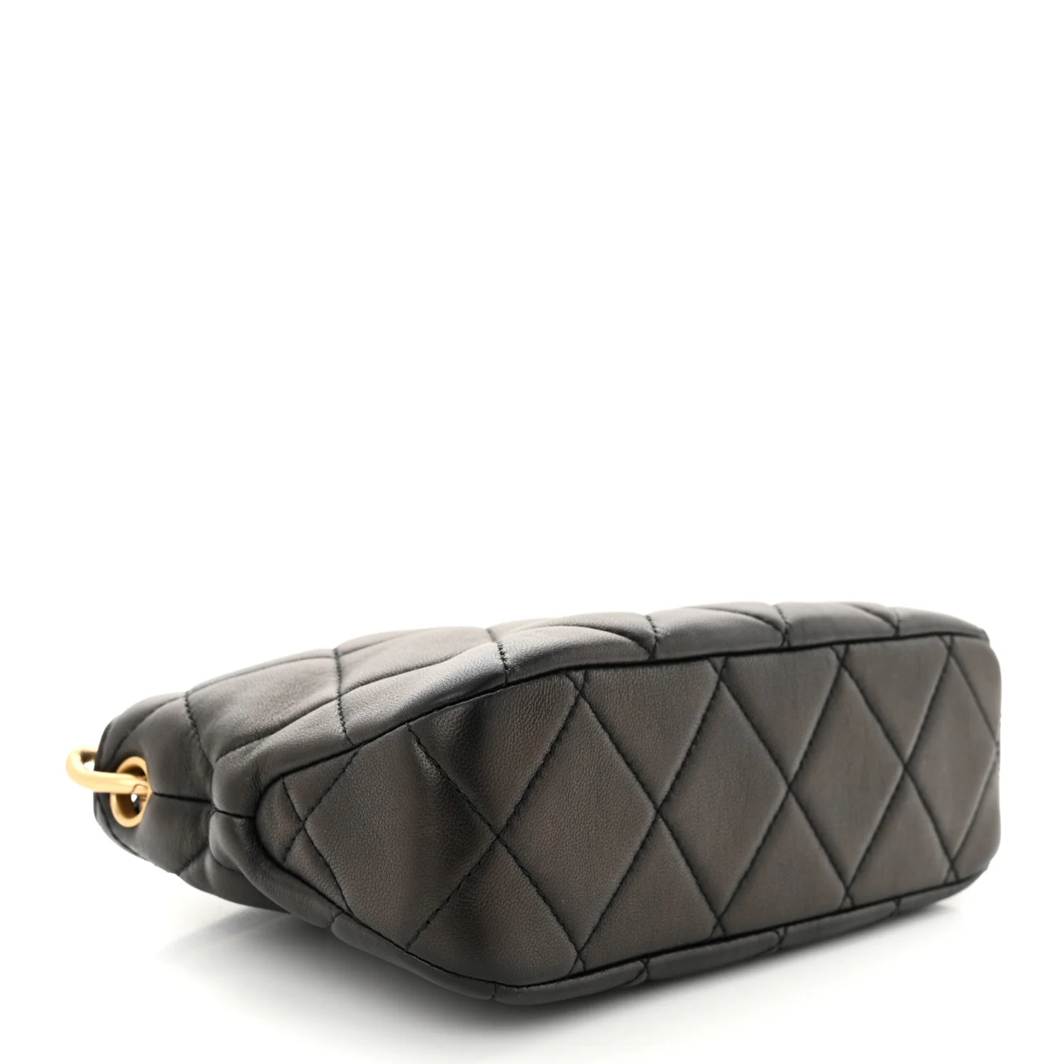 Lambskin Quilted Small CC Chain Hobo Black