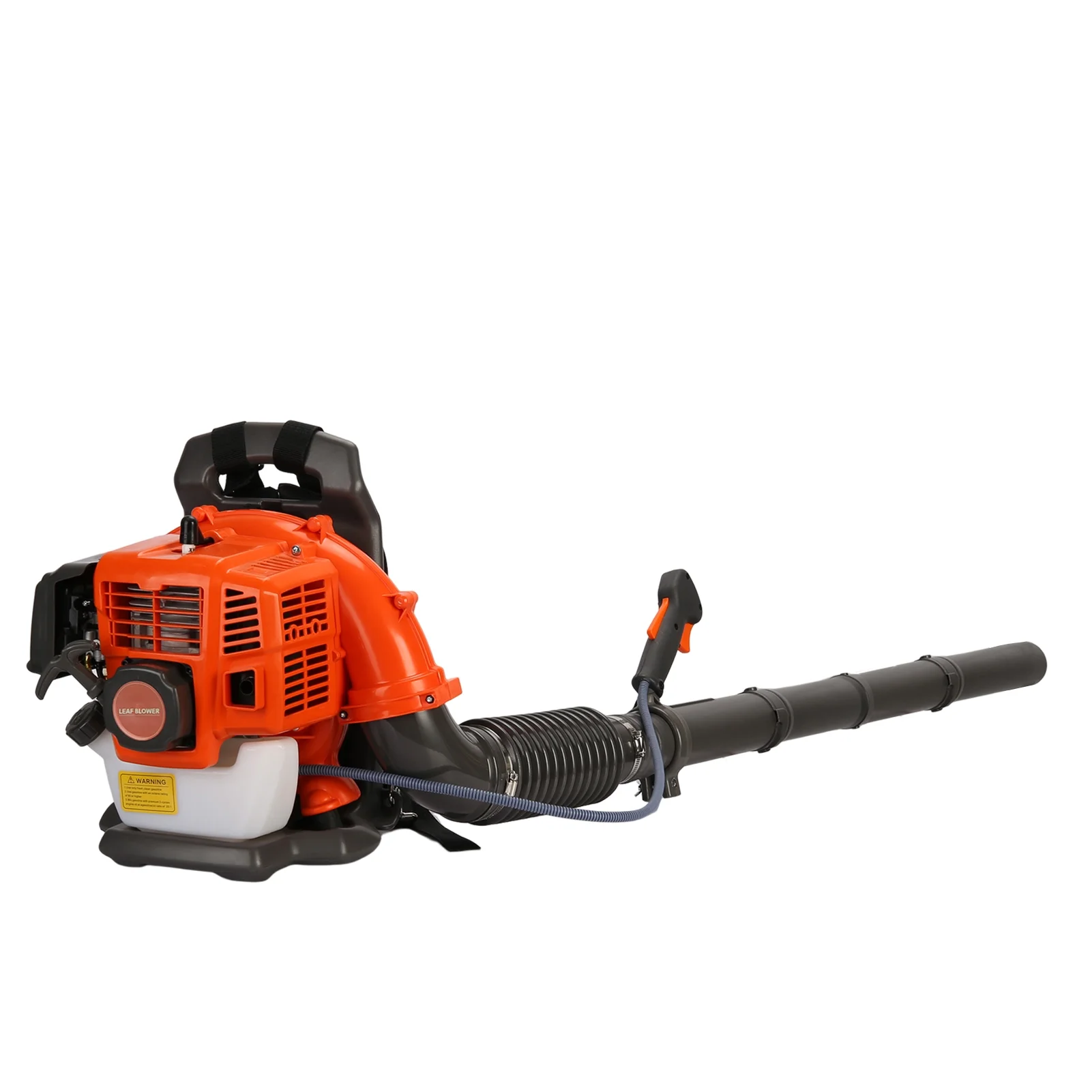 Backpack Snow Blower 52cc 6800r/min 550 CFM Blower with 1 2L Tank, Single cylinder Air cooled Two stroke Strong Wind Force ABS Leaf Blower Gas Powered Dust Blower(Orange Single cylinder) Image 10